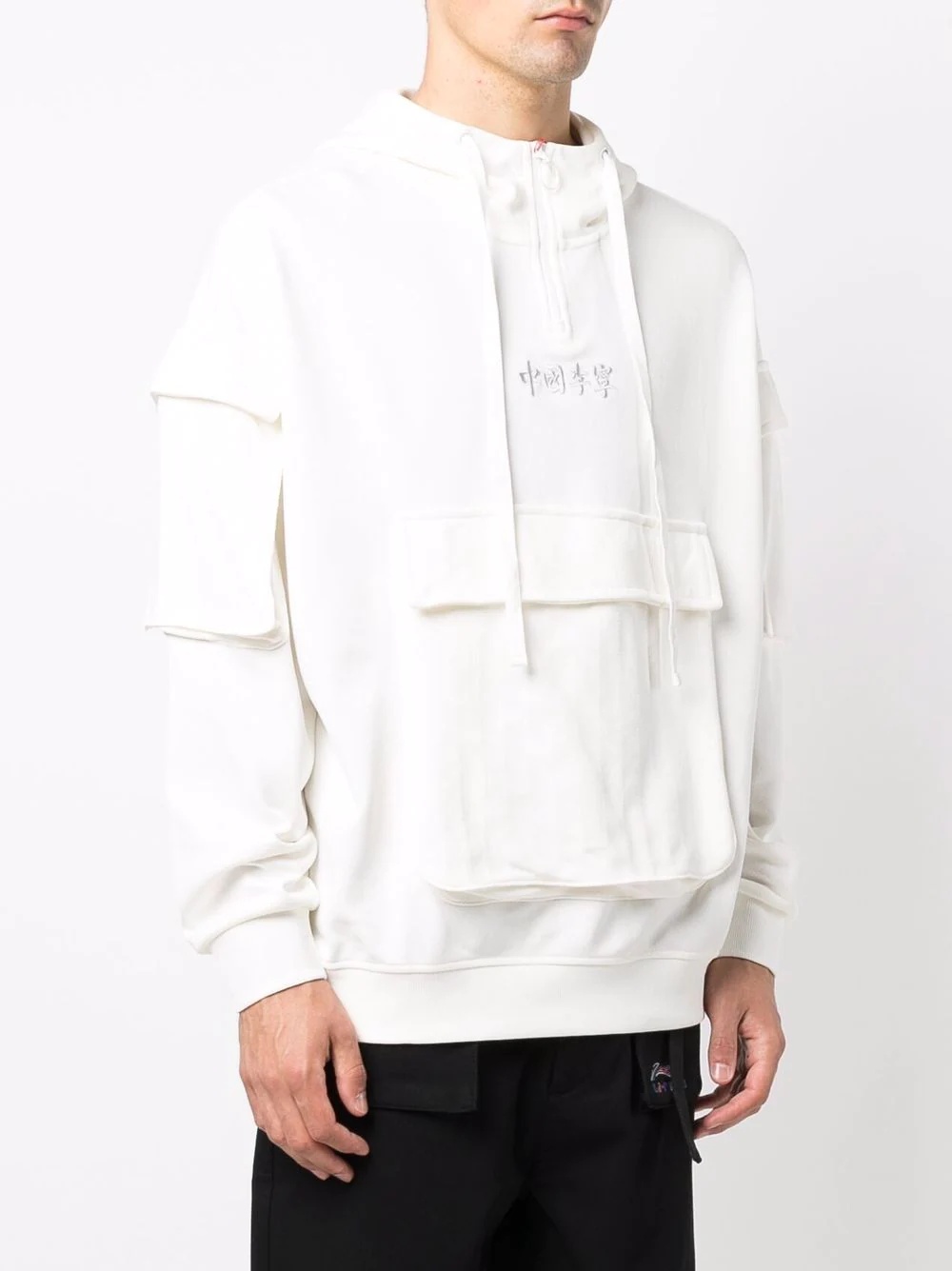 logo-embroidered hoodie - 3