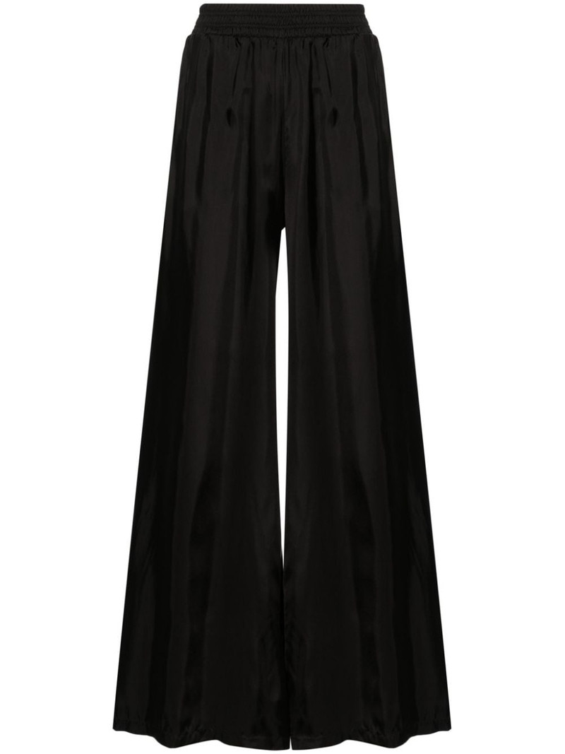 elasticated-waist satin palazzo pants 1