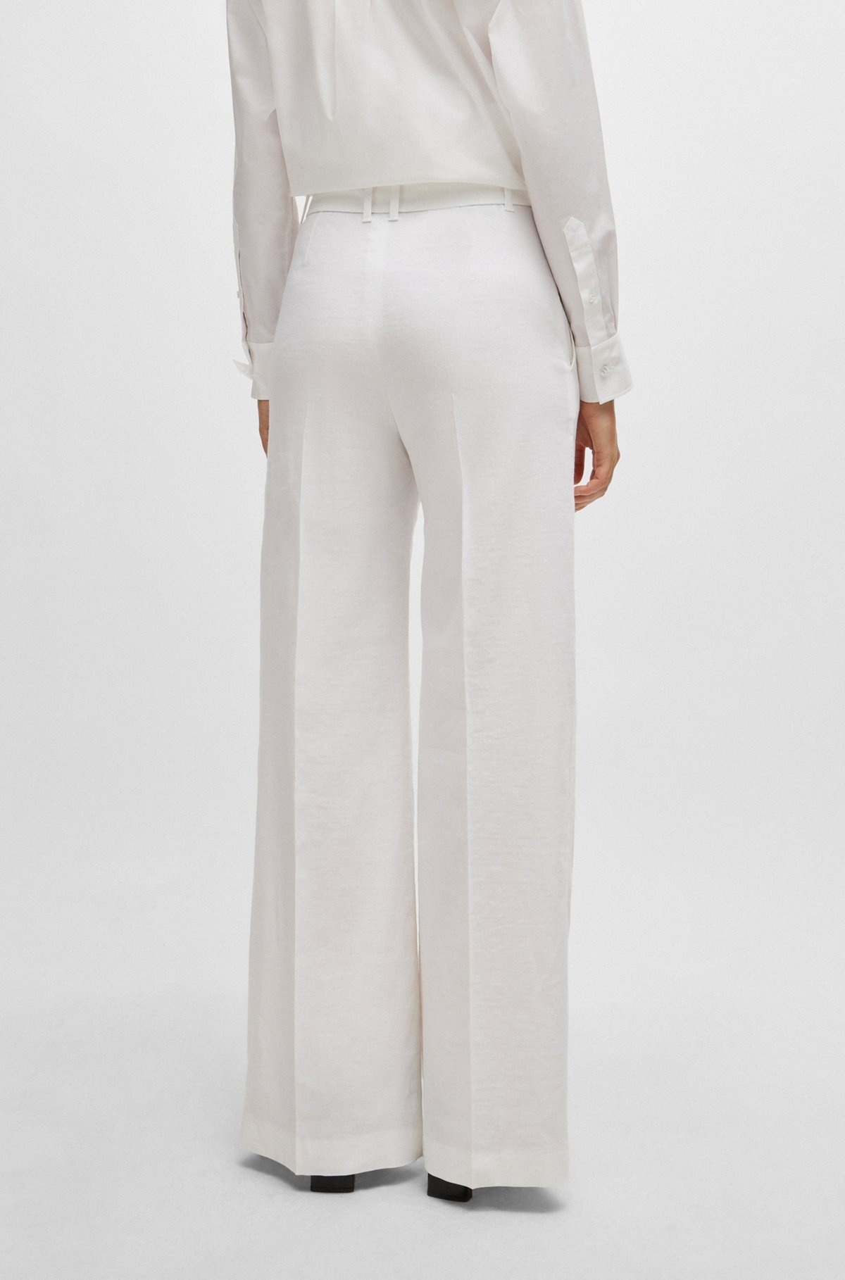 RELAXED-FIT TROUSERS IN A LINEN BLEND - 4