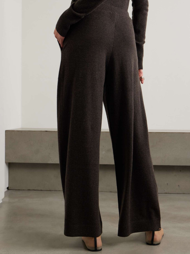 Suria organic cashmere wide-leg pants Dark brown 4