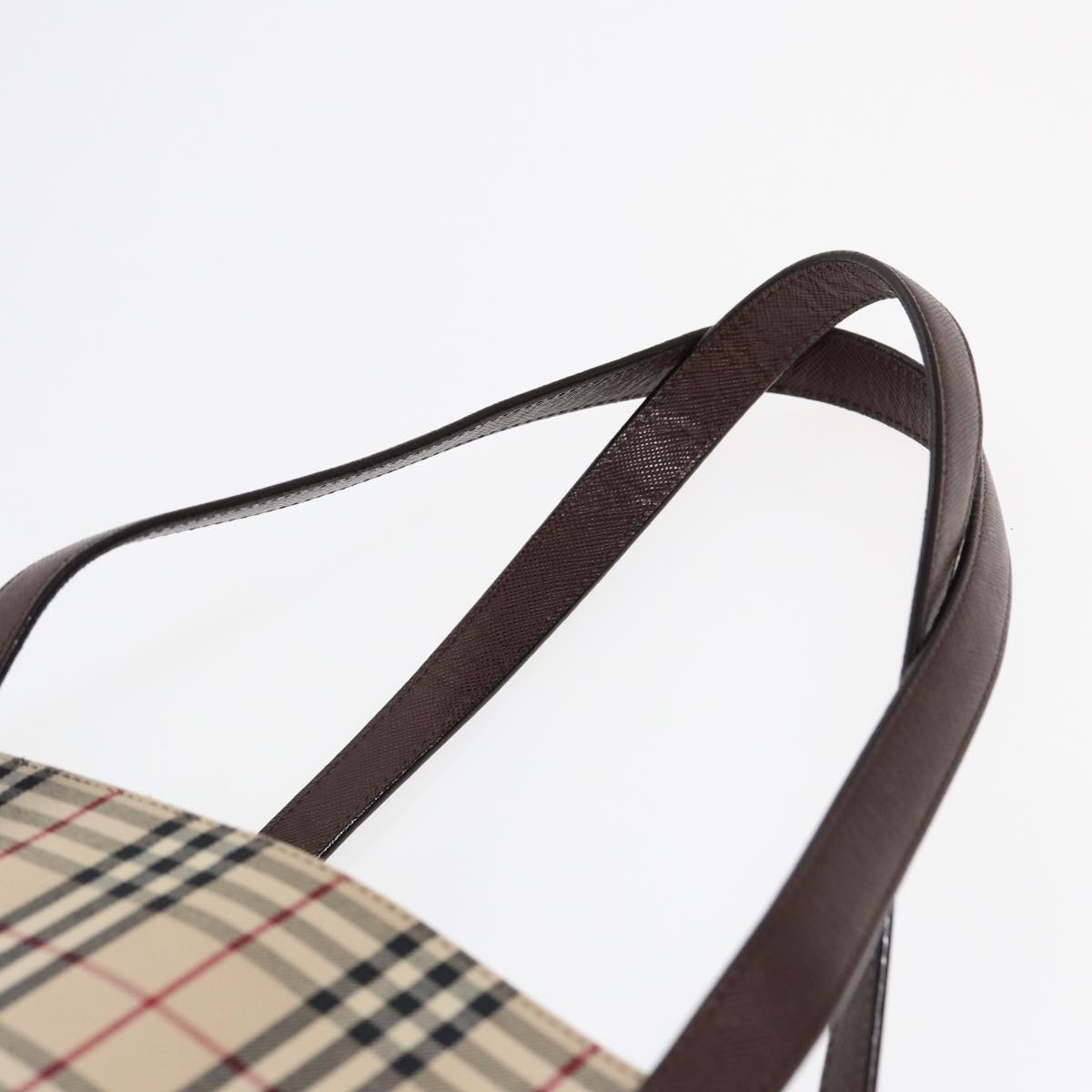 Burberry Nova Check Tote Bag Canvas Beige Brown Silver - 9