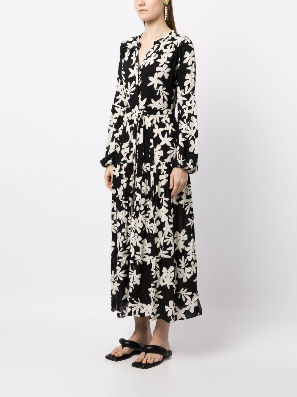 floral-print peasant dress - 3