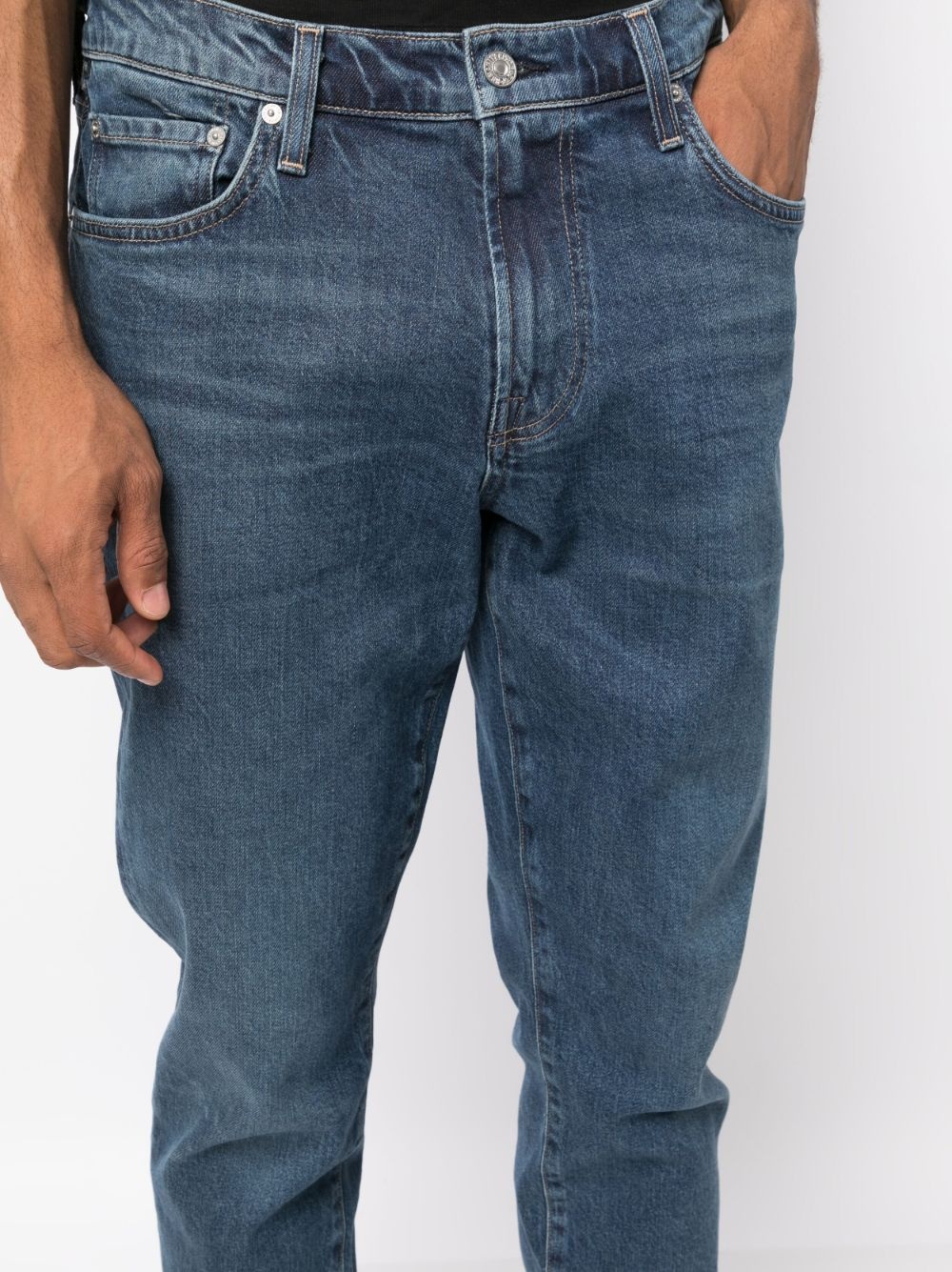 denim straight-leg trousers - 5