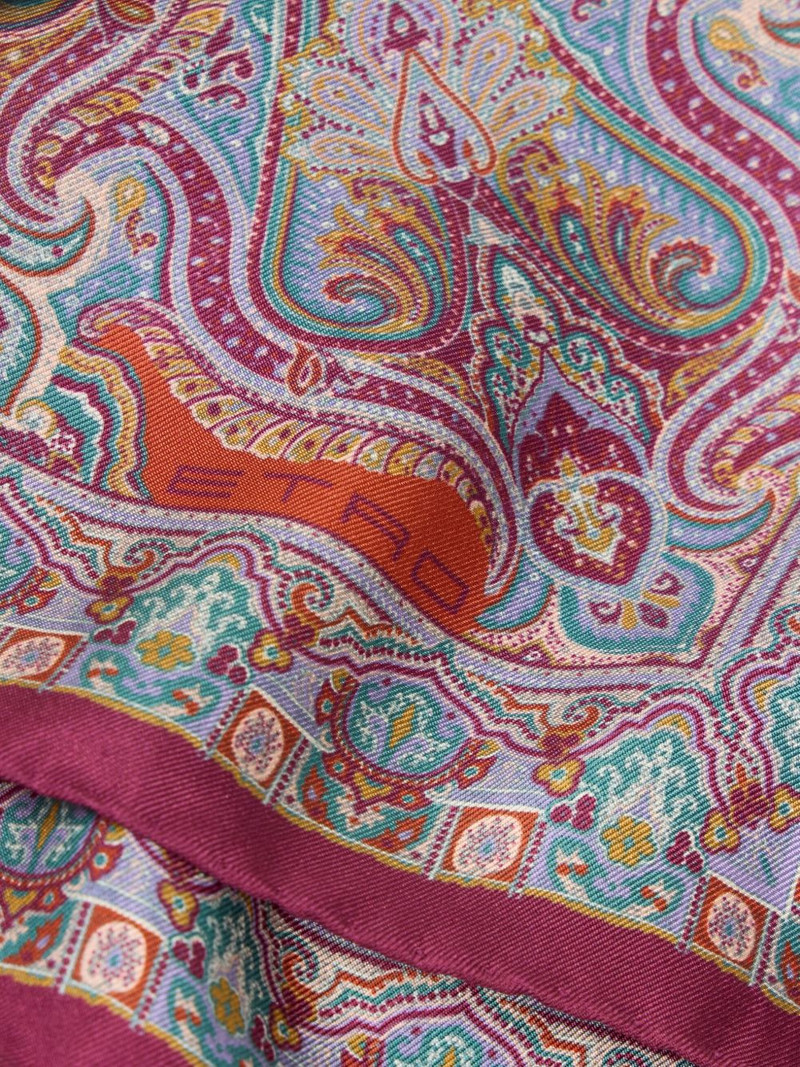 Etro floral paisley silk pocket square outlook