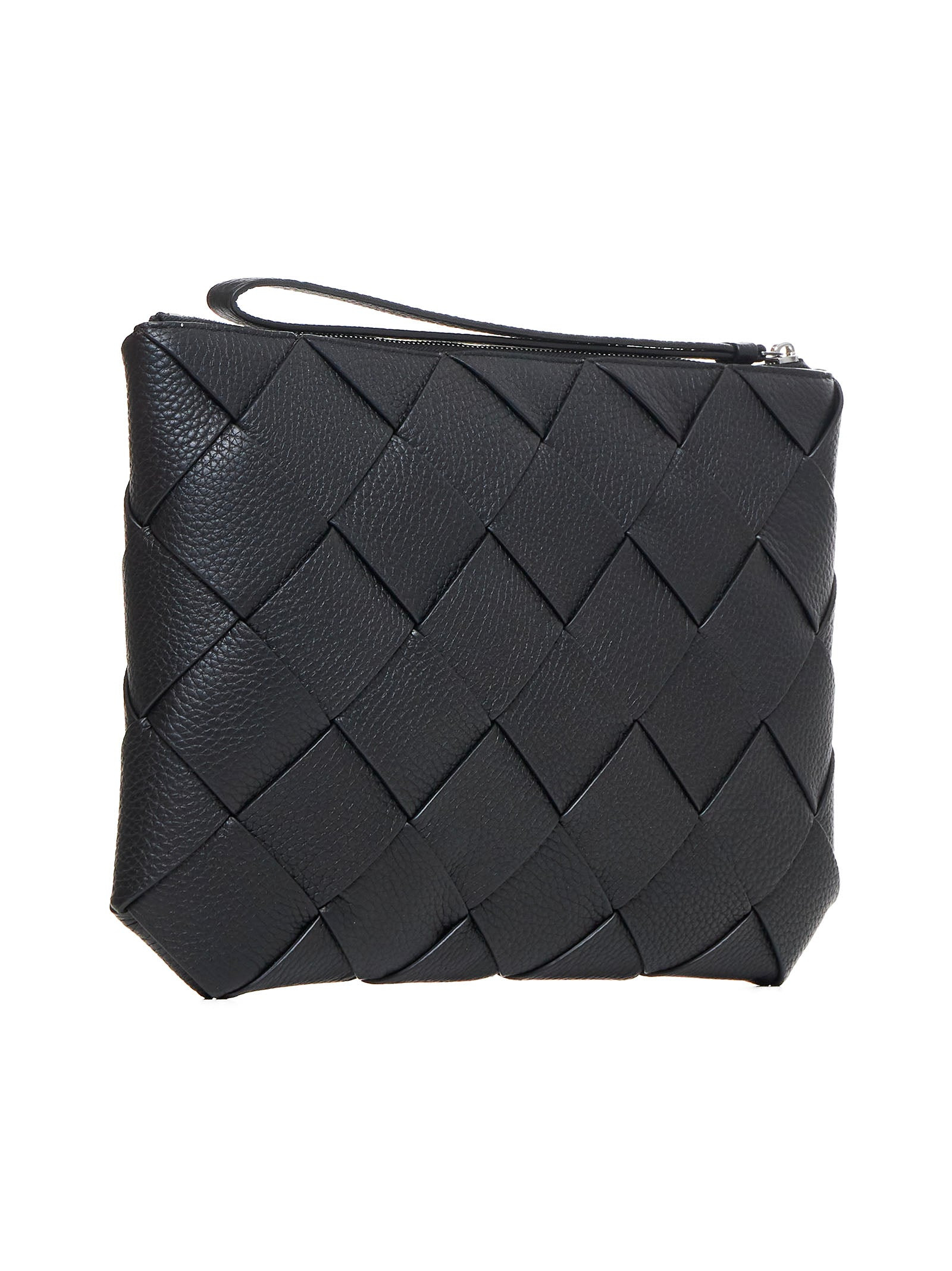 Bottega Veneta Men Diago Intreccio Leather Clutch Bag - 3