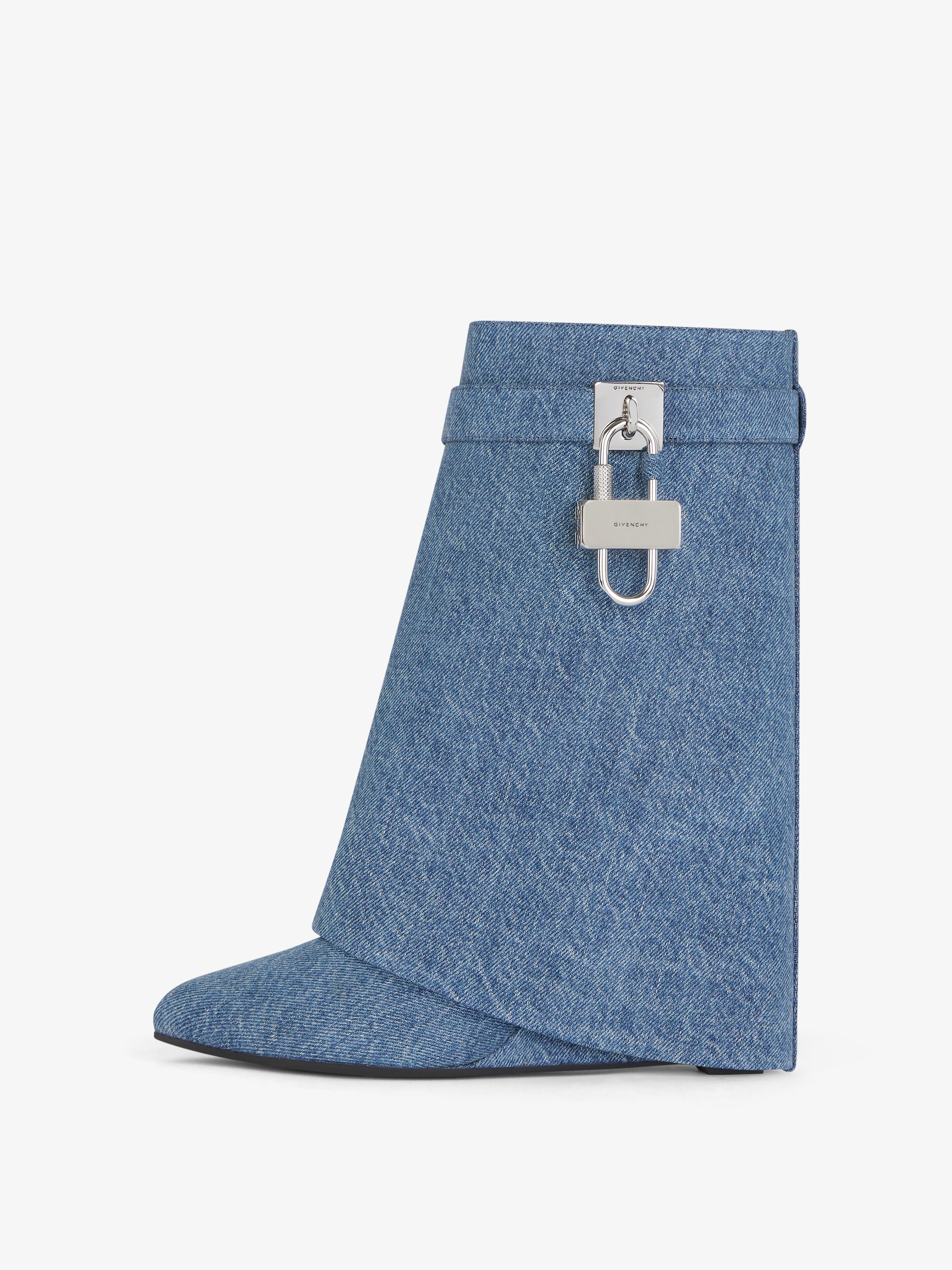 SHARK LOCK ANKLE BOOTS IN DENIM - 4