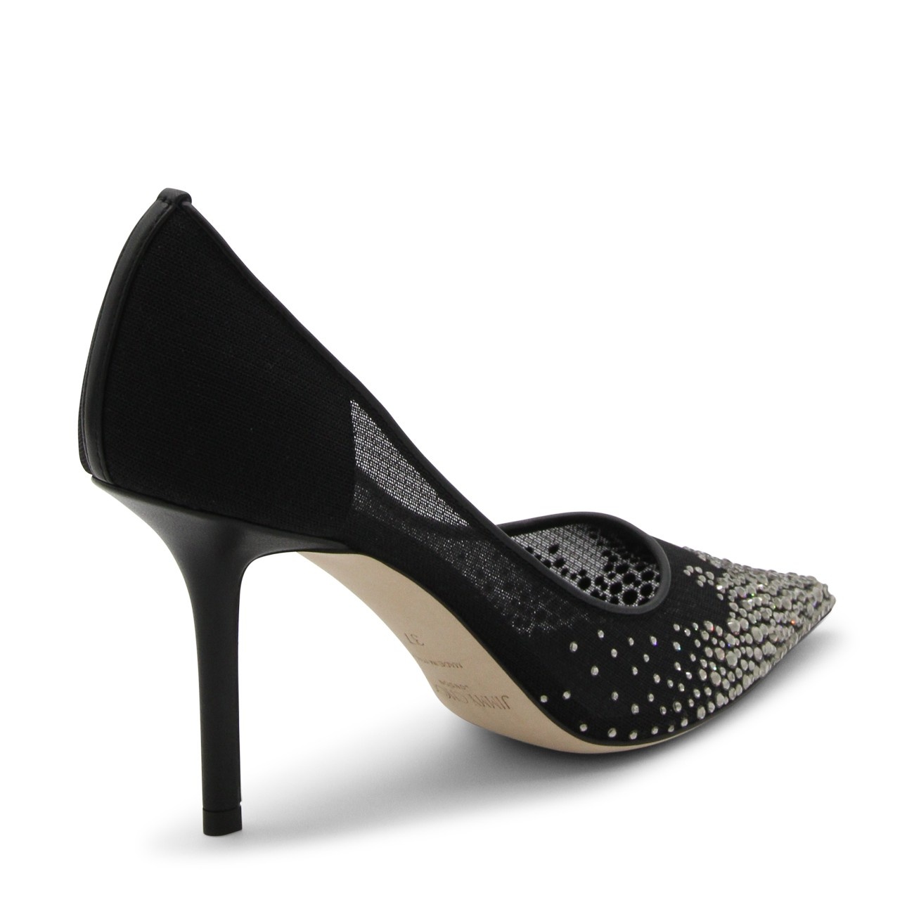 black and crystal love pumps - 3