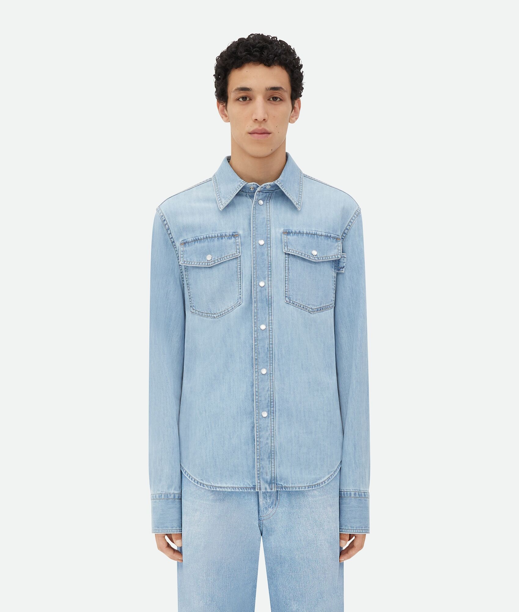 Light Bleached Denim Shirt - 1