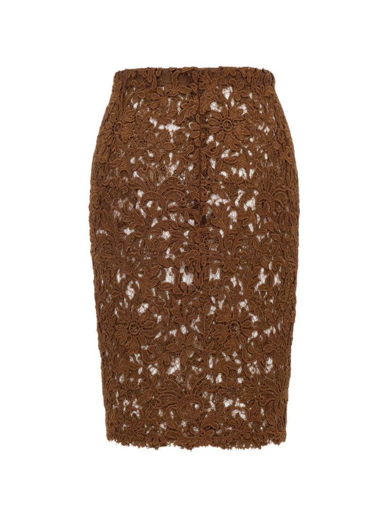 SAINT LAURENT pencil lace skirt outlook