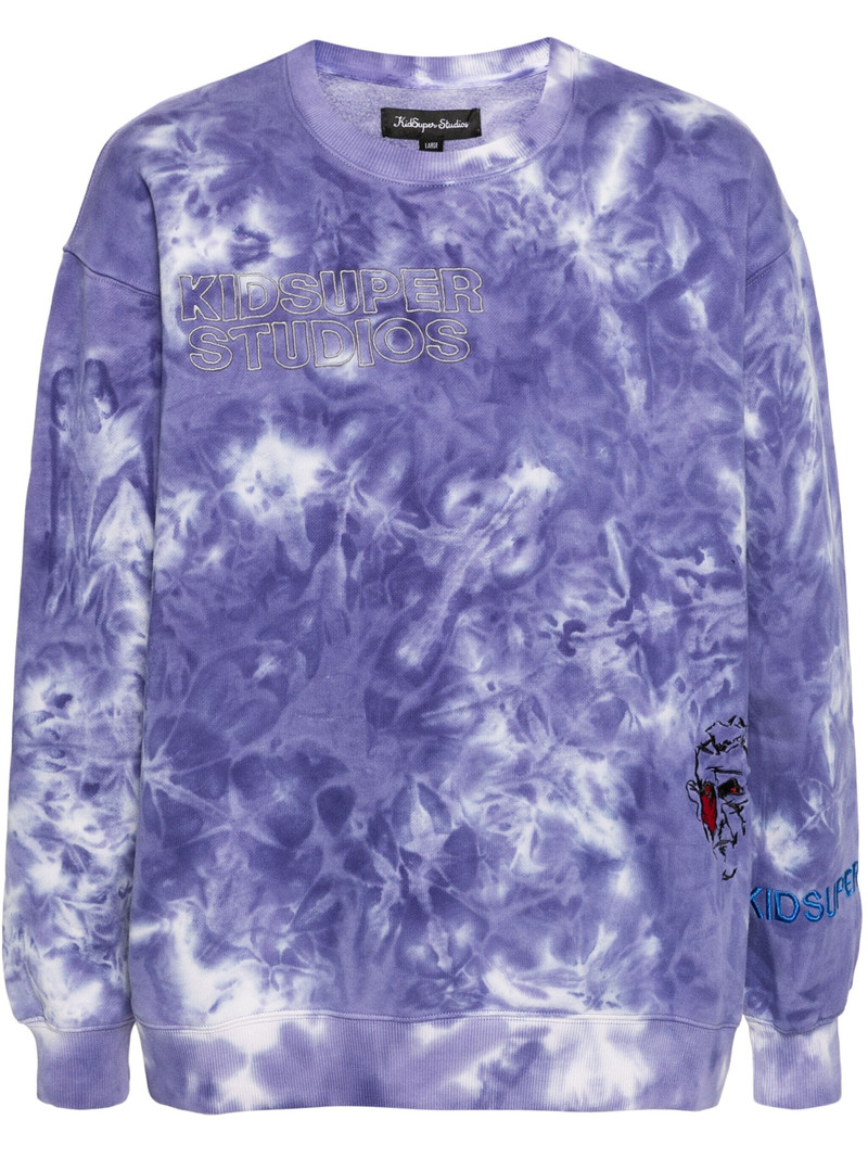 logo-embroidered dyed sweatshirt - 1