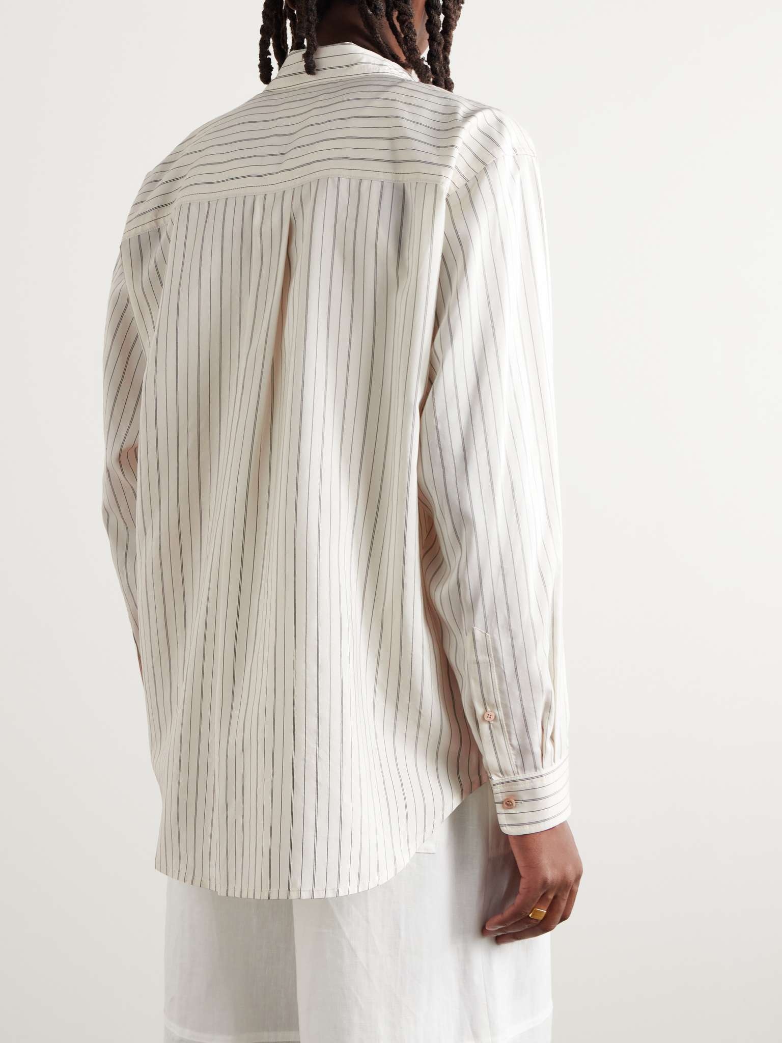 Cybilio Striped Cutaway-Collar Silk-Blend Shirt - 3