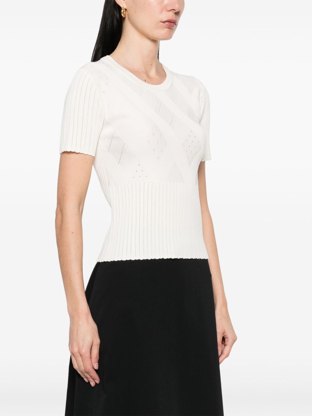 diamond-pattern T-shirt - 3