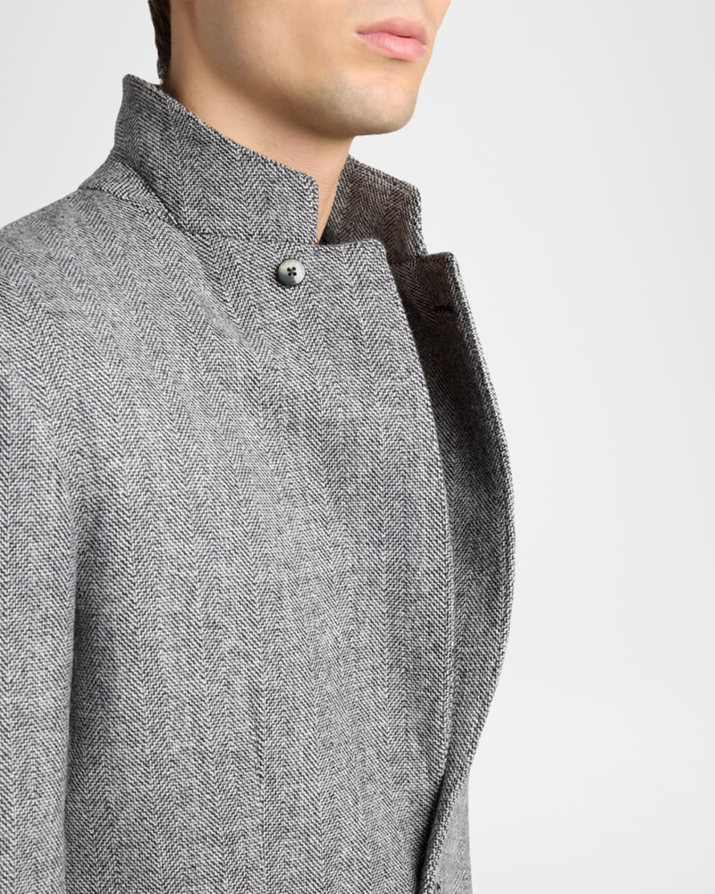 Men's Sharkskin Herringbone Double Splittable Jacket 7
