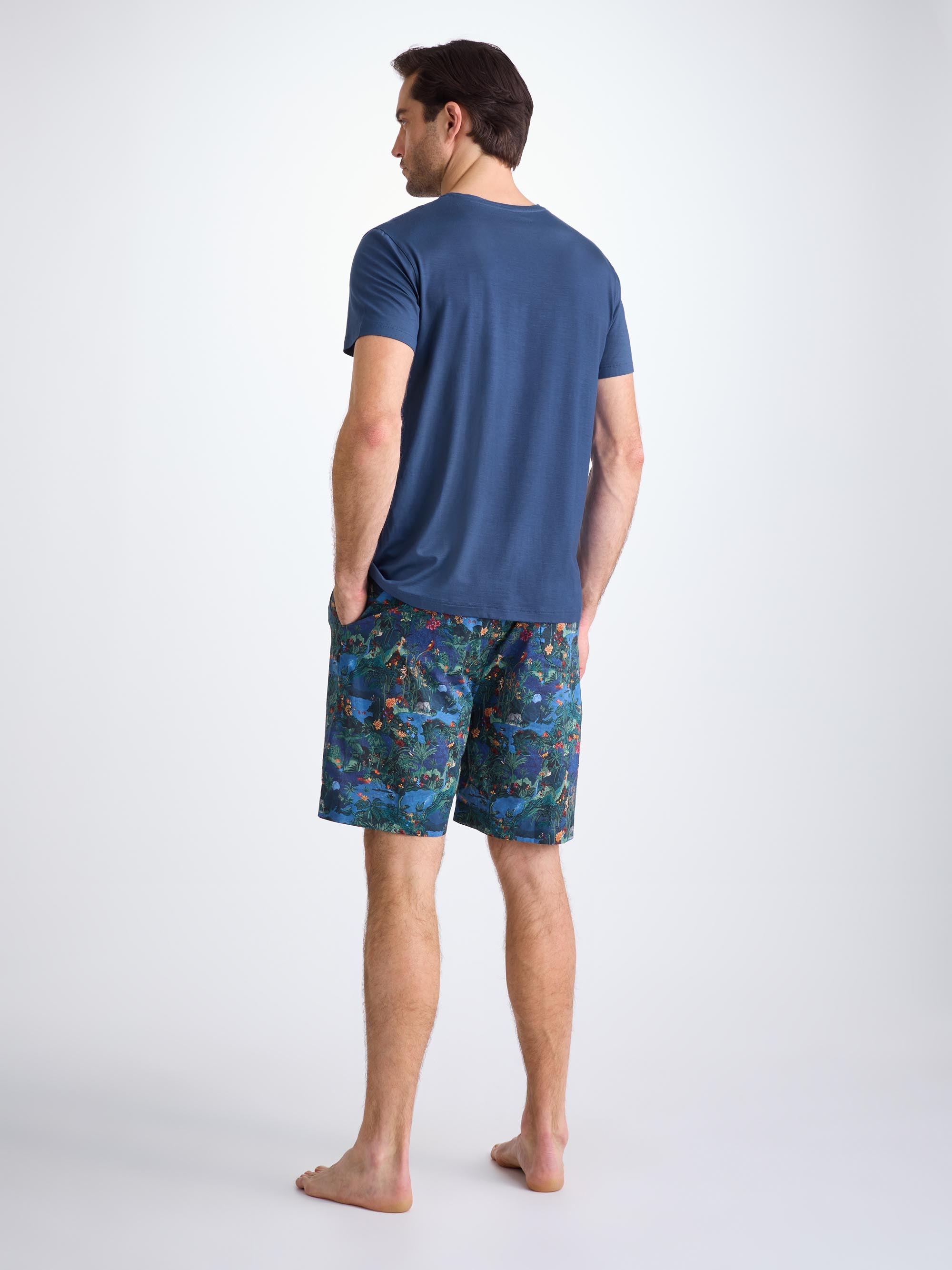 Men's V-Neck T-Shirt Basel Micro Modal Stretch Sapphire - 4