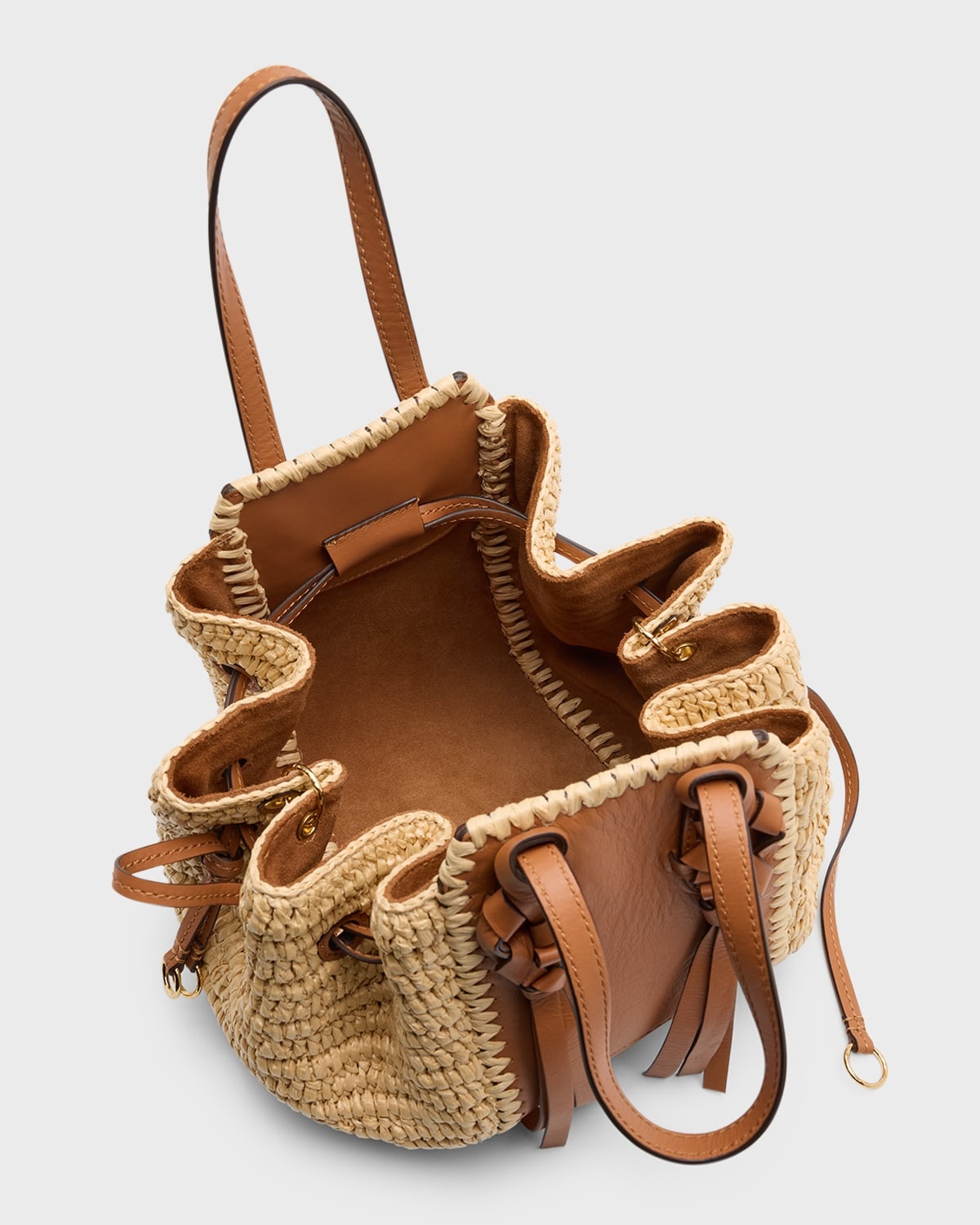 Gio Raffia Drawstring Crossbody Bag - 3