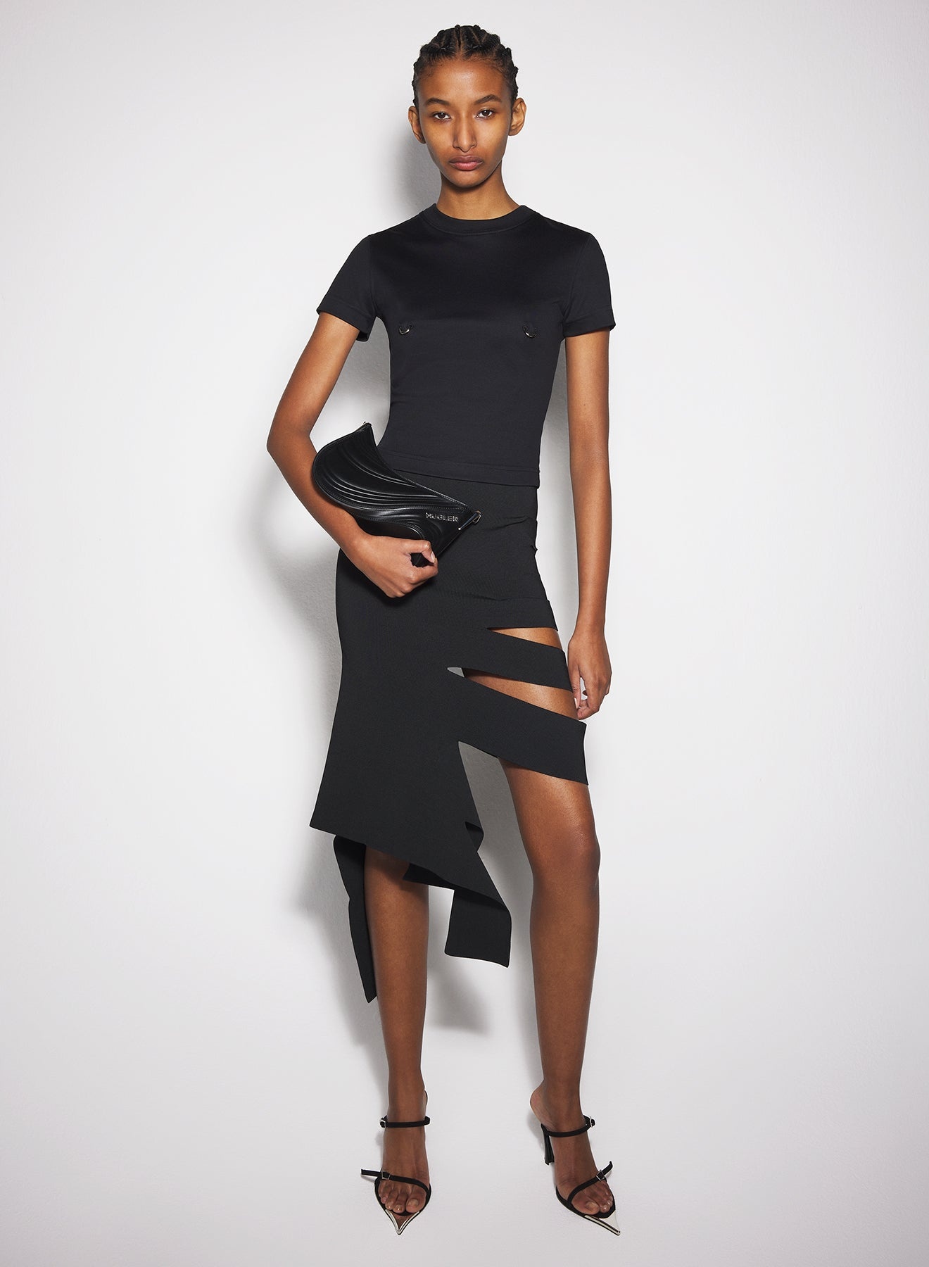 black bandage knit skirt - 3