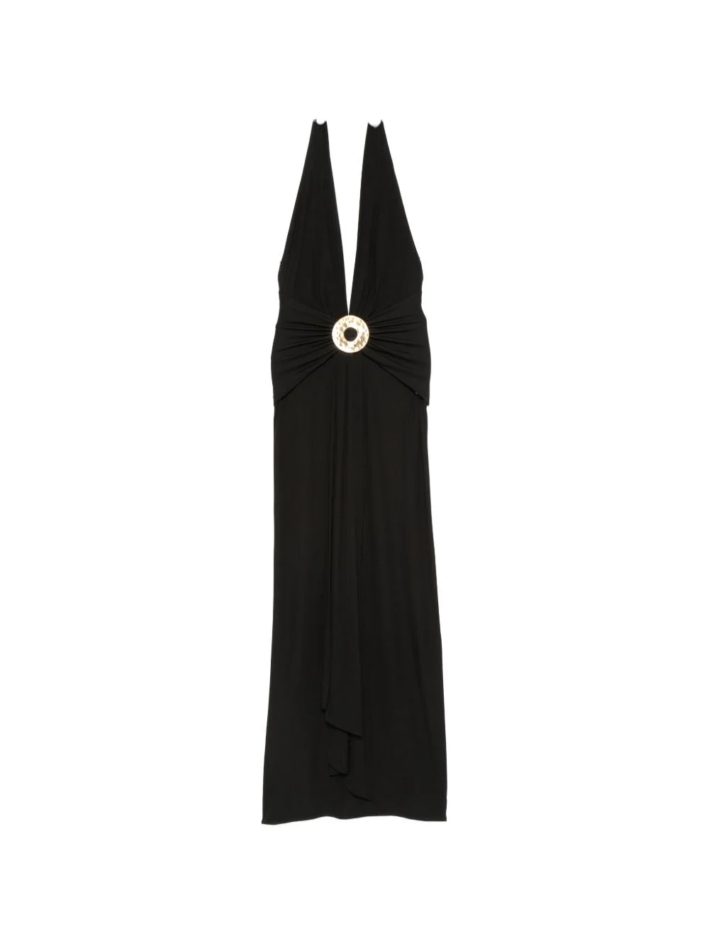 hammered-ring halterneck dress - 1