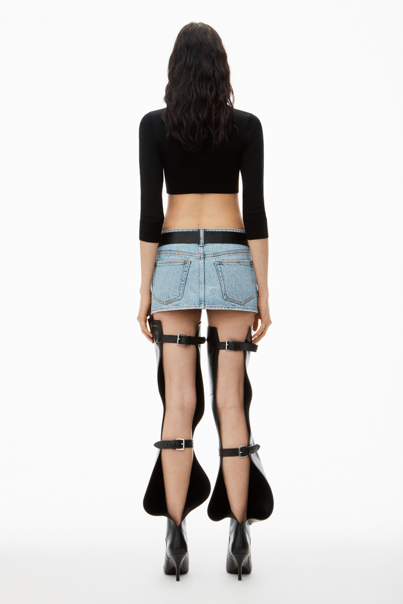 Logo Embossed Shrunken Cardigan in Superfine Merino Wool 4