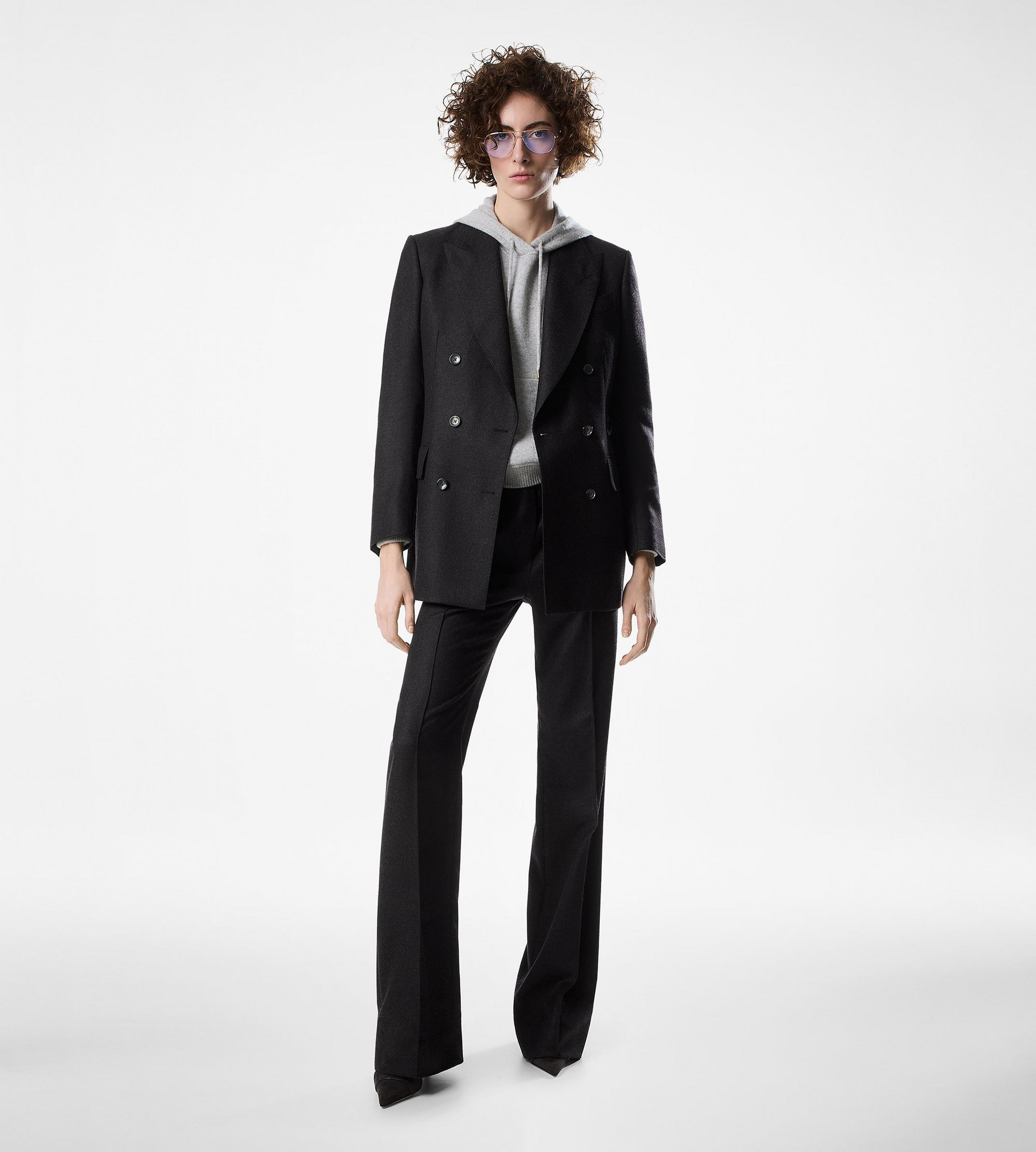 DOUBLE BREASTED PEAK LAPEL CASHMERE JACKET - 3