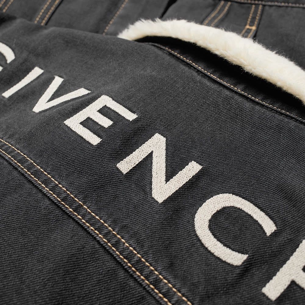 Givenchy Text Logo Shearling Denim Jacket - 3