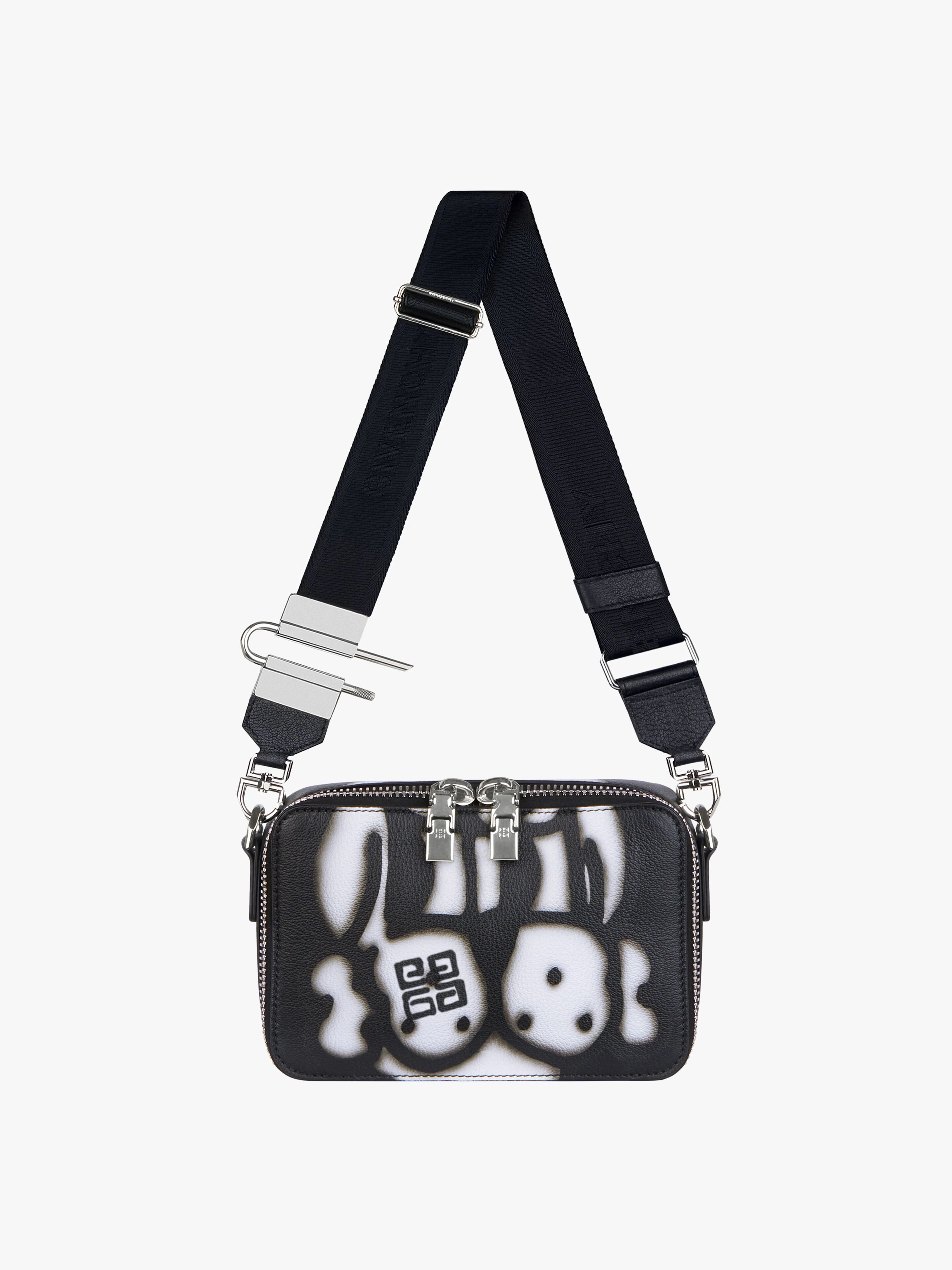 ANTIGONA U CAMERA BAG IN LEATHER WITH TAG EFFECT DOG PRINT - 1
