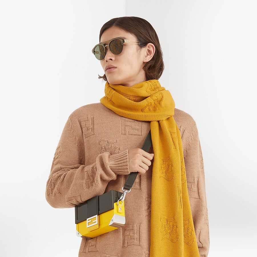 Yellow wool scarf - 3
