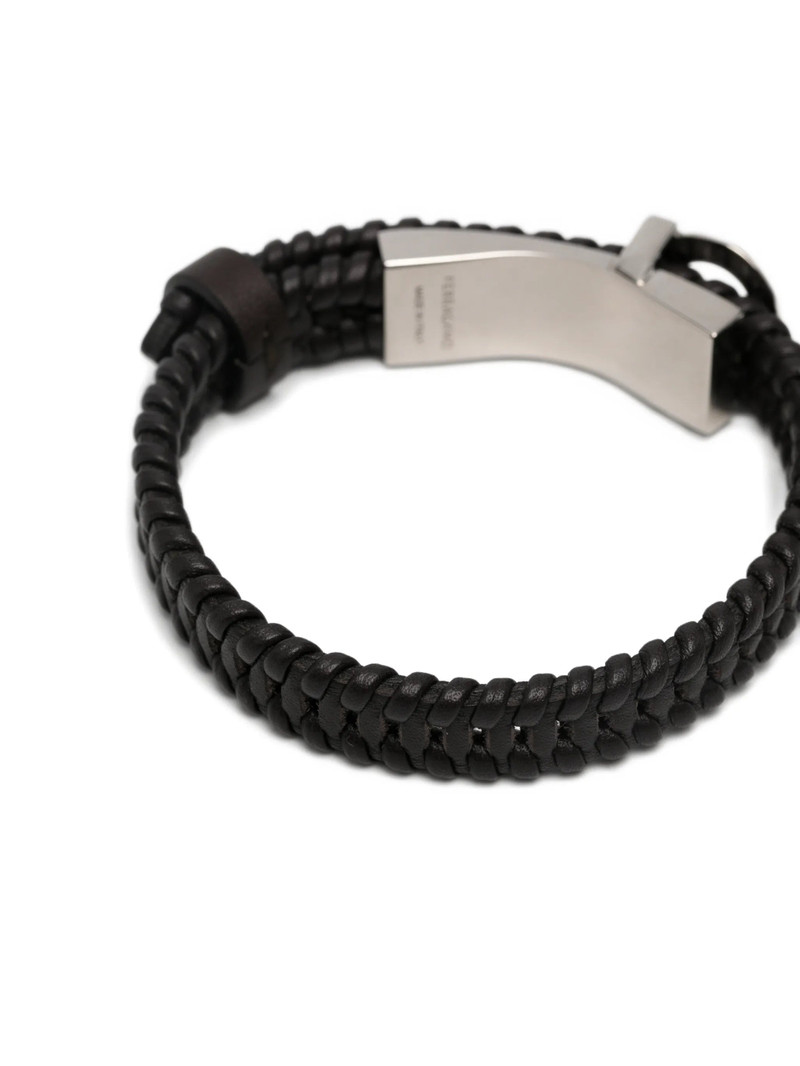 FERRAGAMO Ferragamo Gancini Braided Leather Bracelet outlook