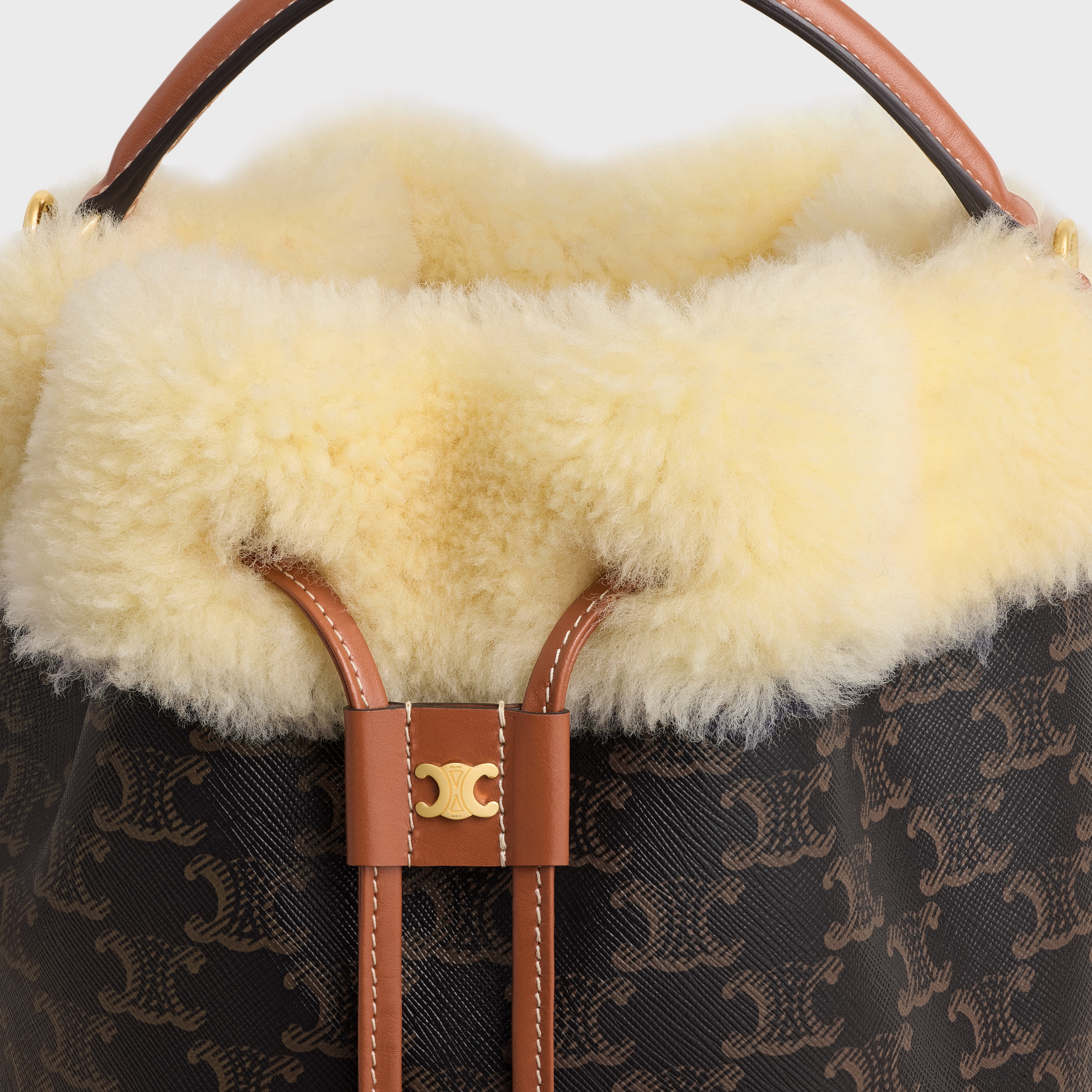 CLARA BAG in TRIOMPHE CANVAS AND SHEARLING - 4