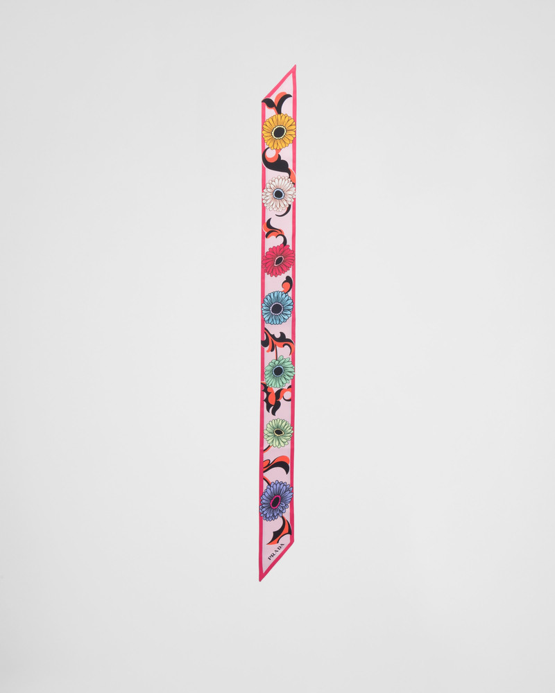 Printed silk twill scarf 3