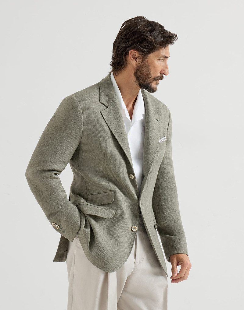 Silk, linen and wool hopsack deconstructed Cavallo blazer 2