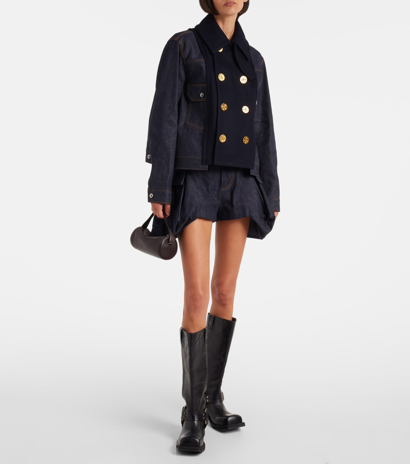 sacai High-rise denim shorts outlook