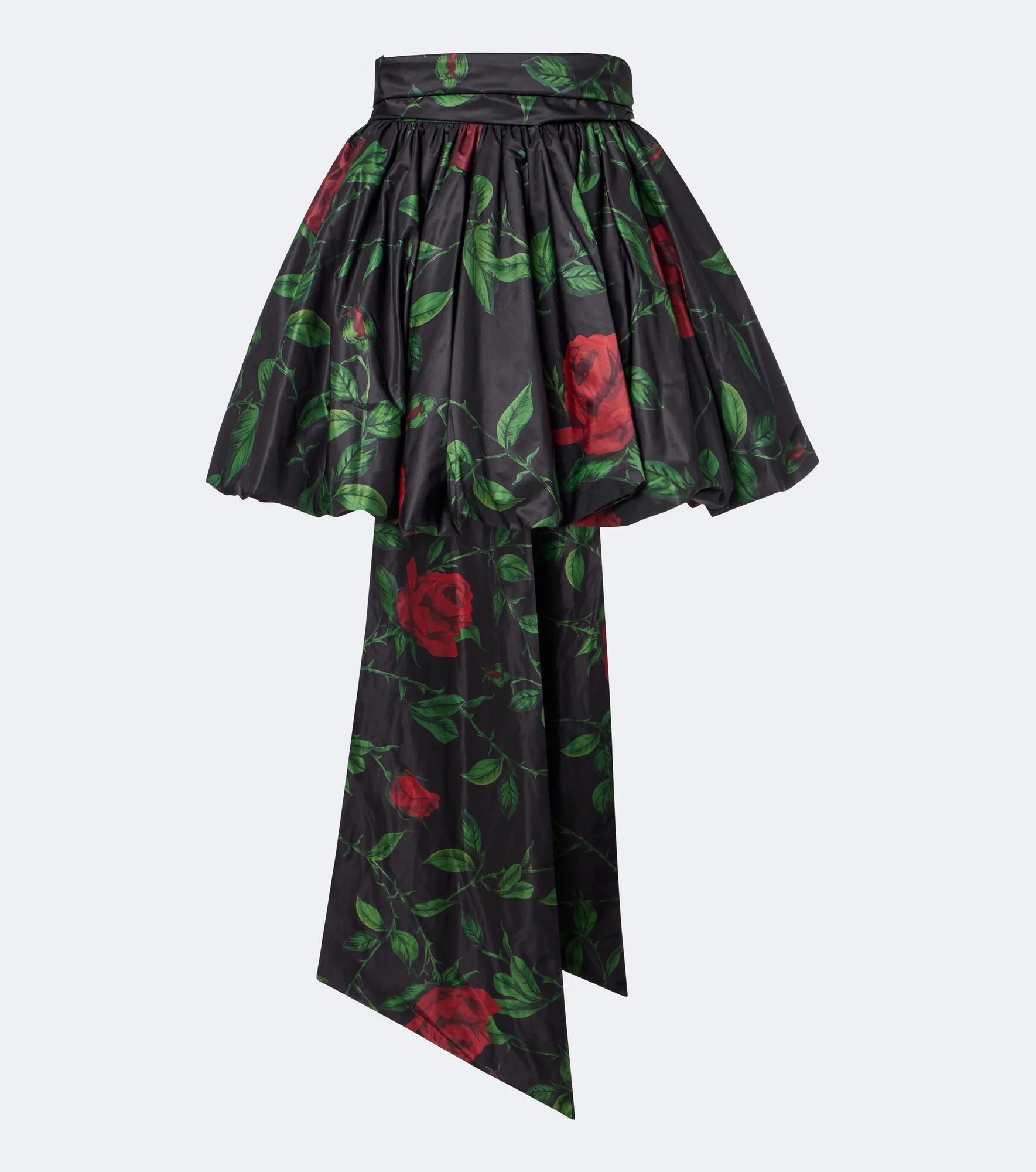 Bow-detail floral taffeta miniskirt - 1