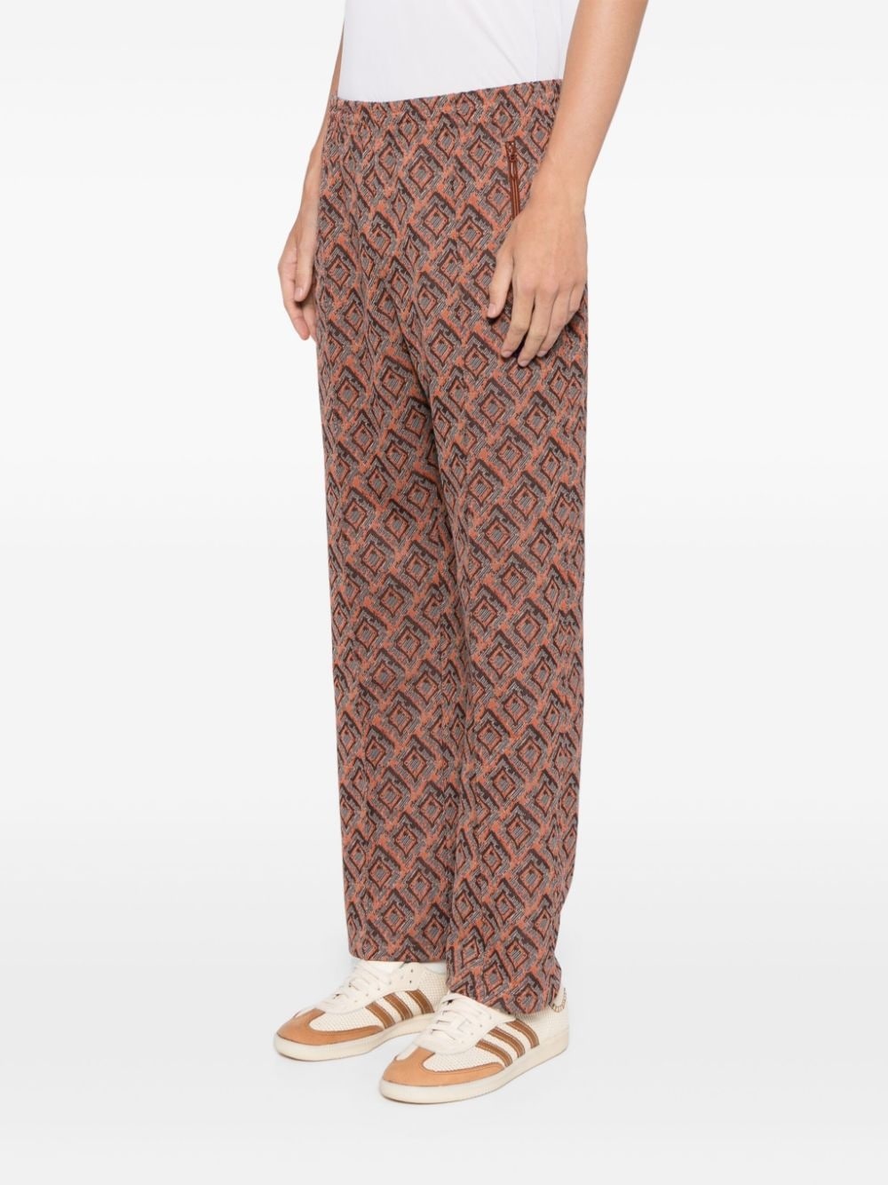 logo-embroidered patterned track pants - 3