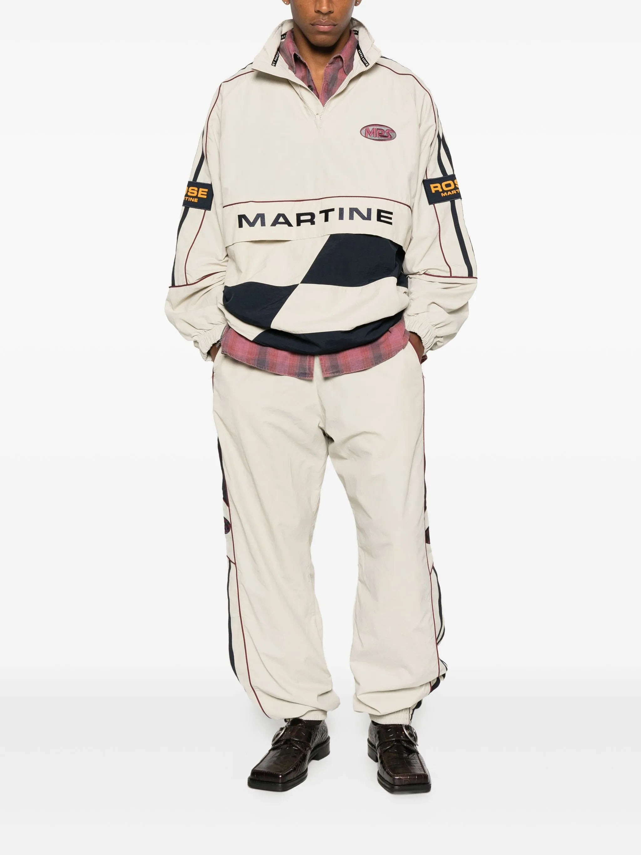 Martine Rose Panelled Logo-emblem Half-zip Sweater - 3