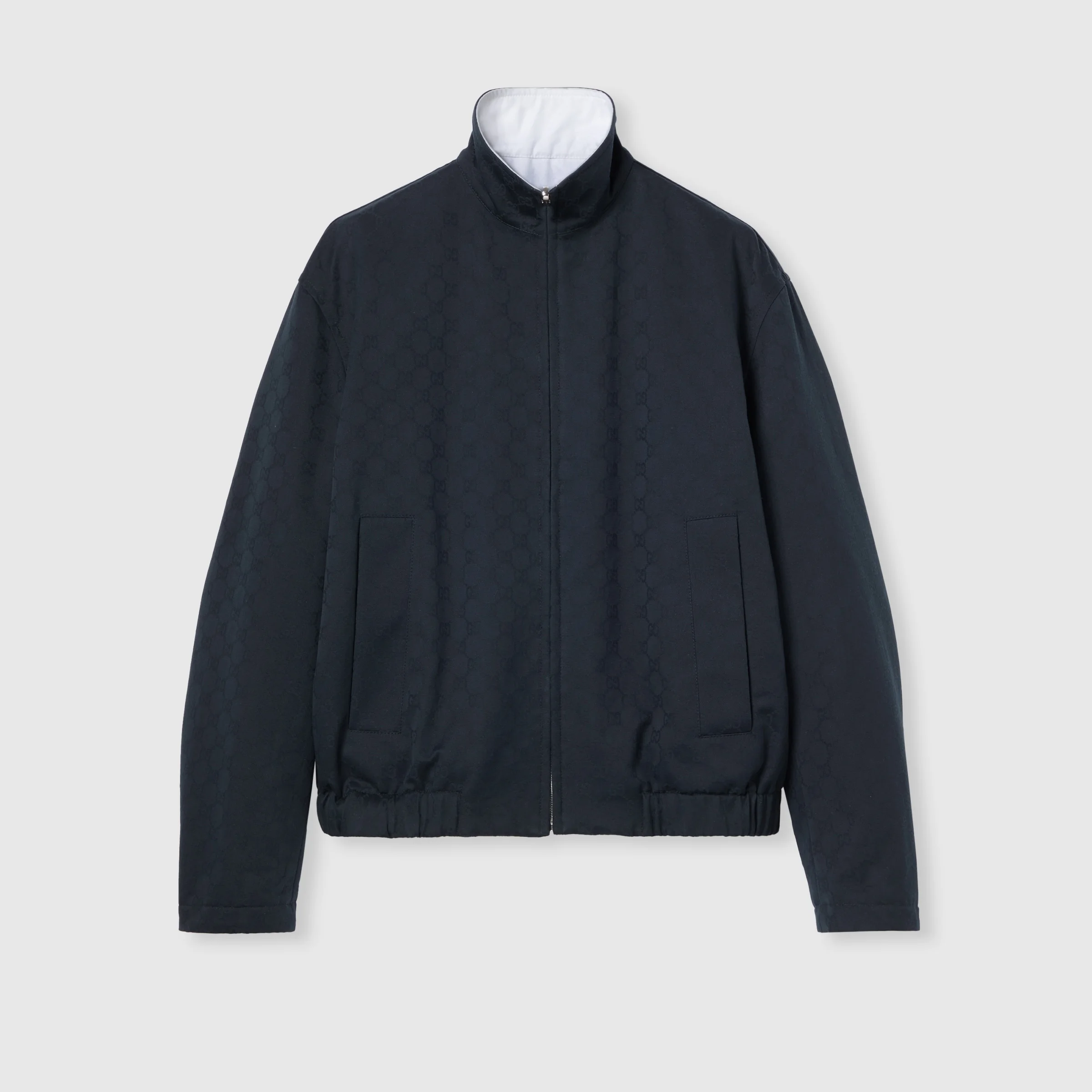 Reversible cotton gabardine zip jacket - 1