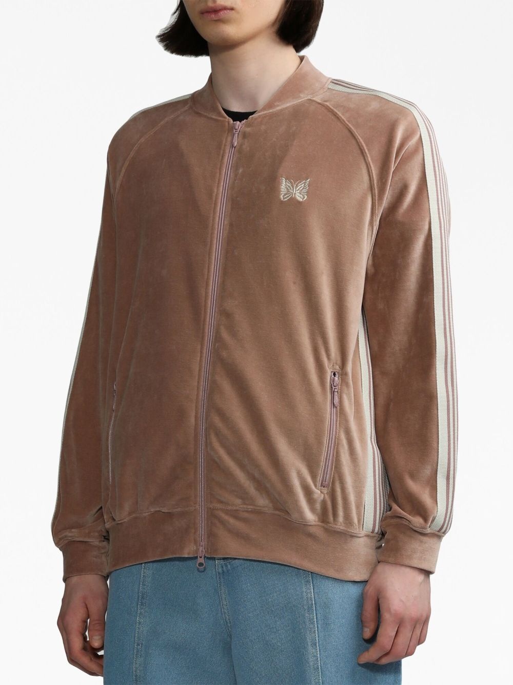 logo-embroidered zip-up sweatshirt - 3