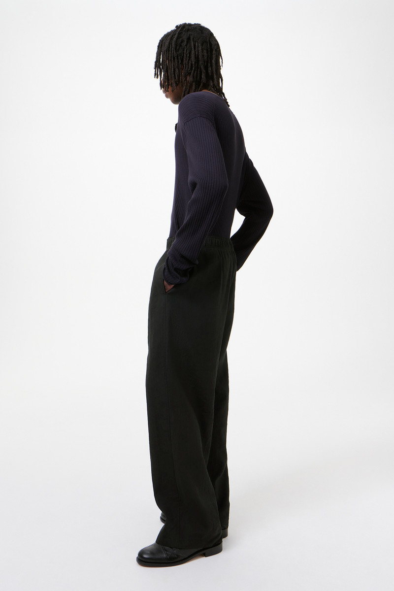 Leisure Trouser Soot Black Techflax 4
