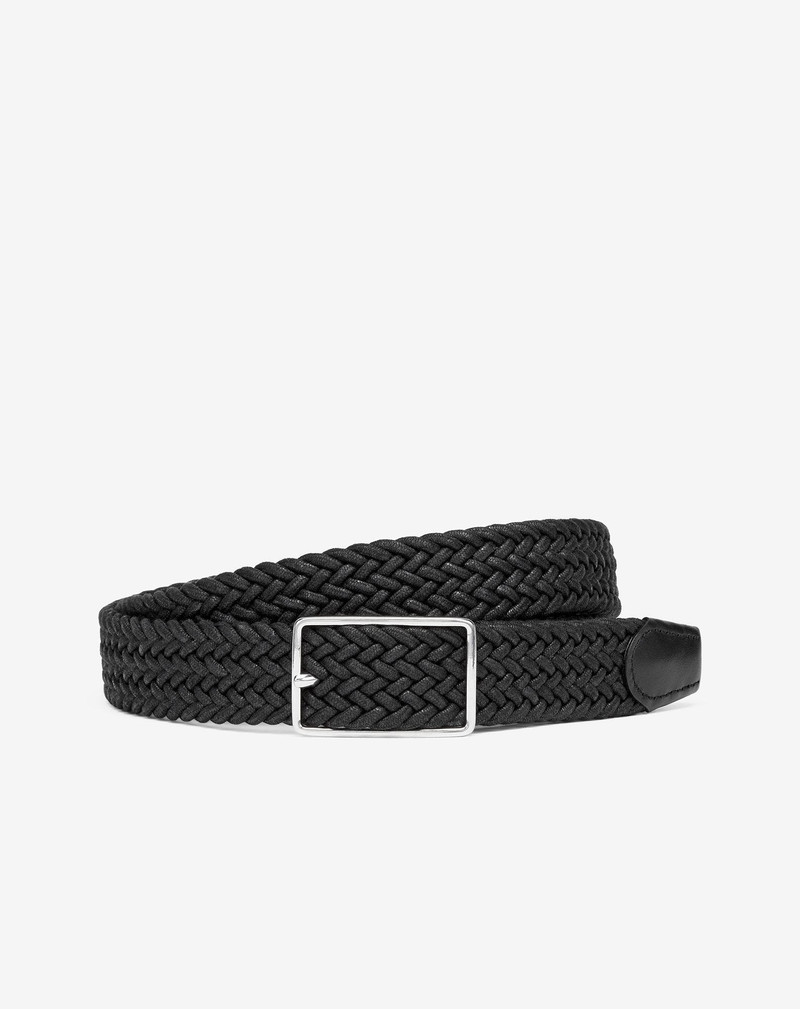 Black waxed cotton belt 1
