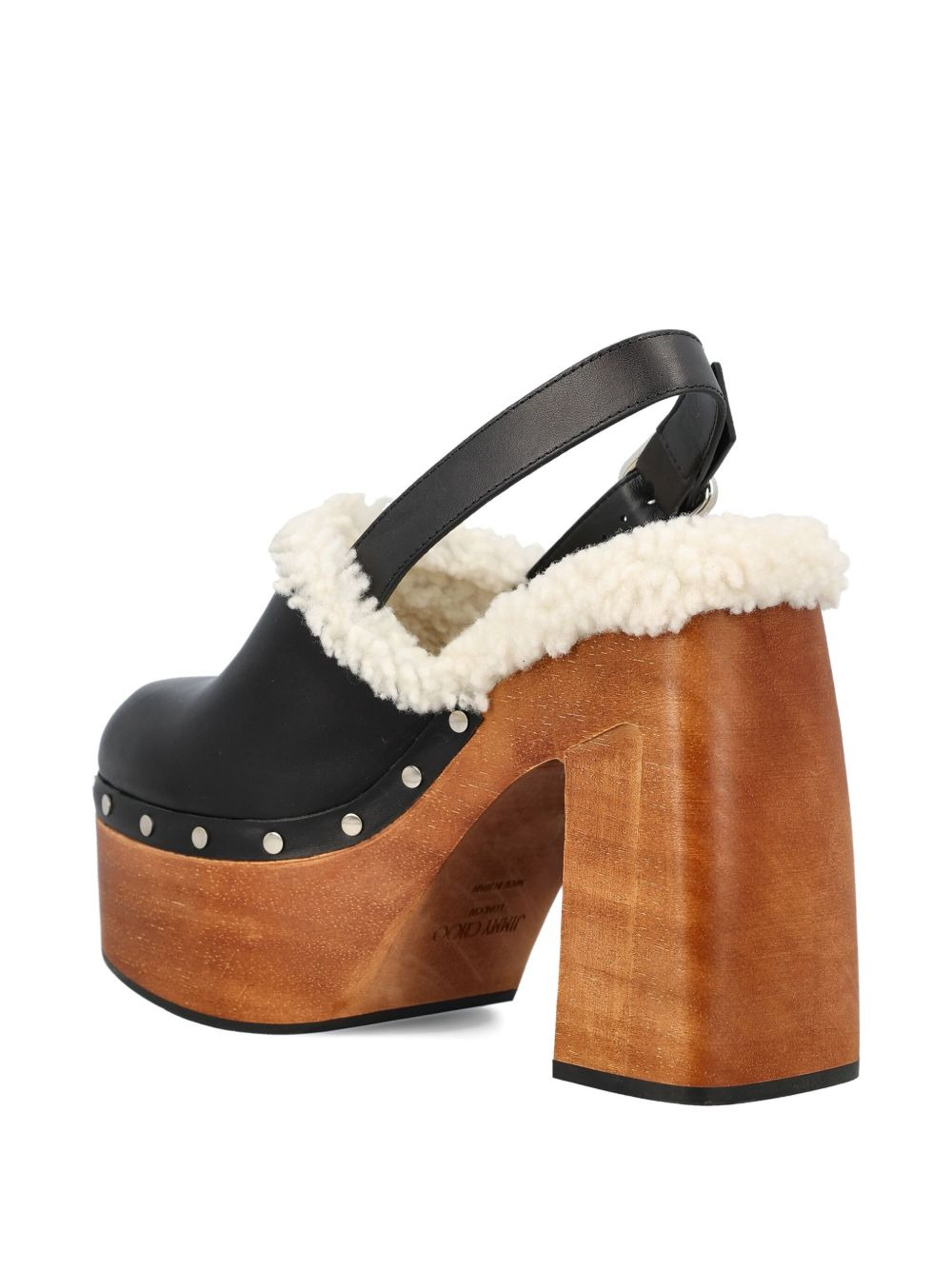 135mm leather platform sheepskin sandals - 4