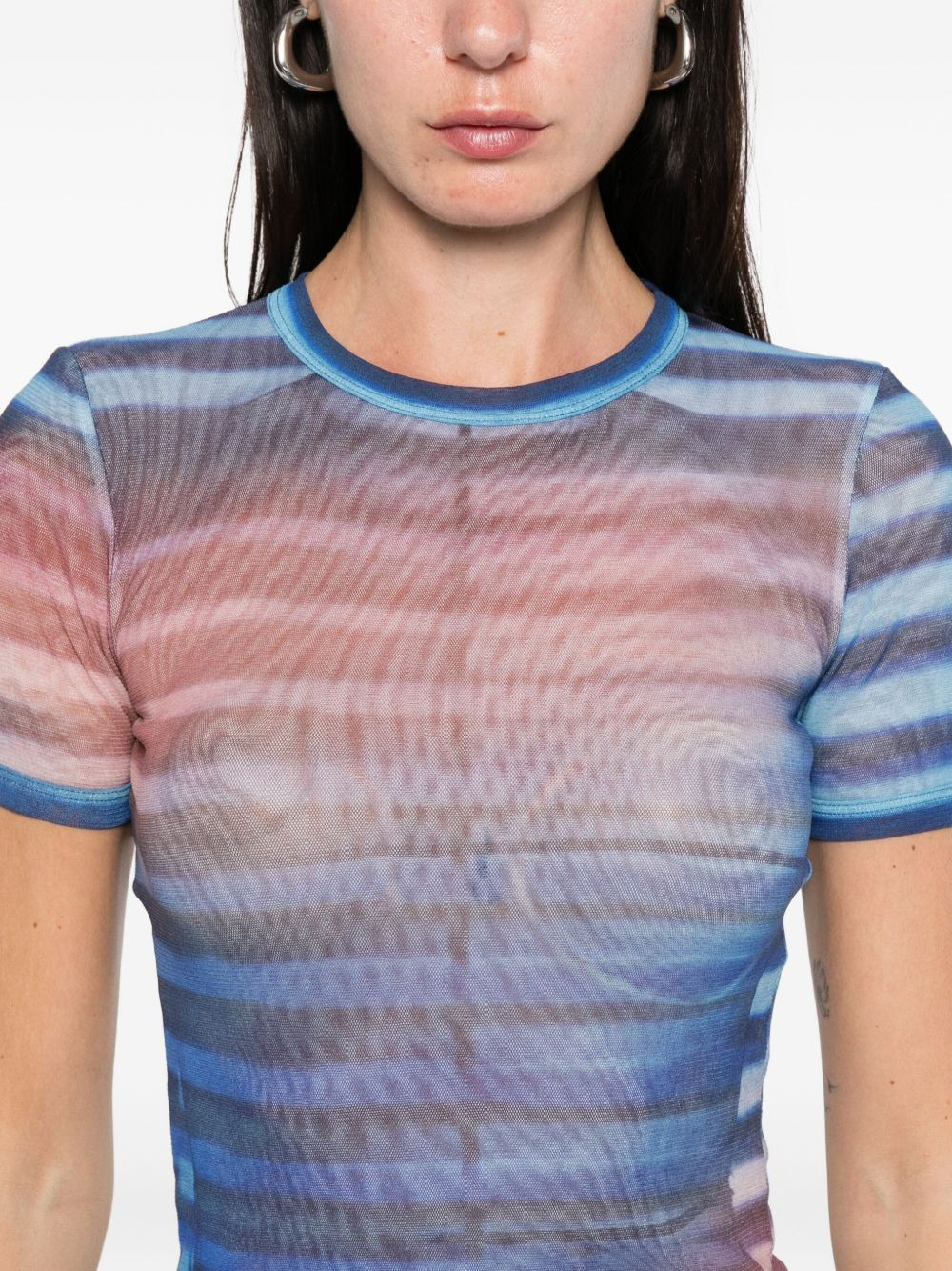 striped mesh top - 5