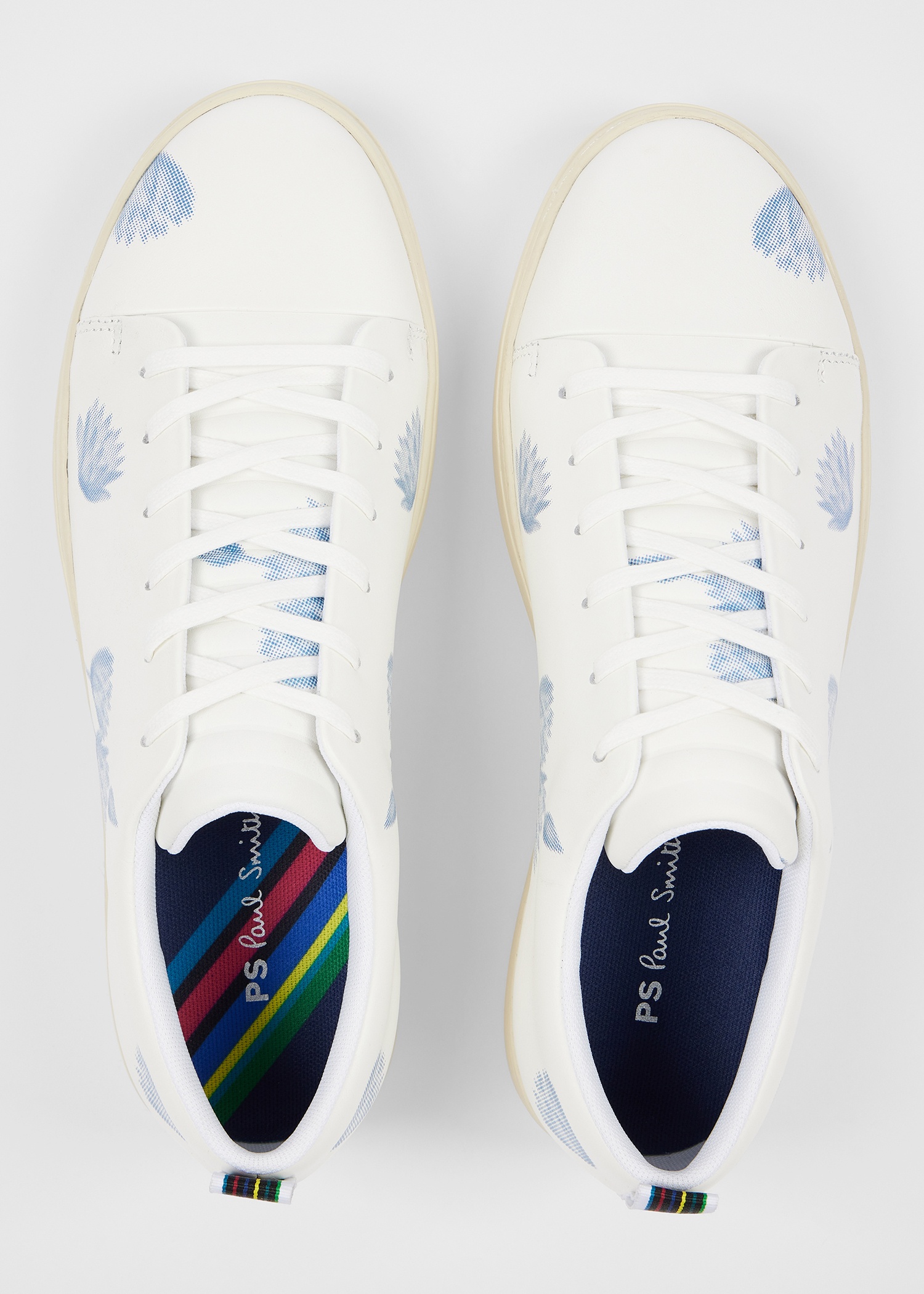 White 'Half Tone Floral' Leather 'Lee' Trainers - 3