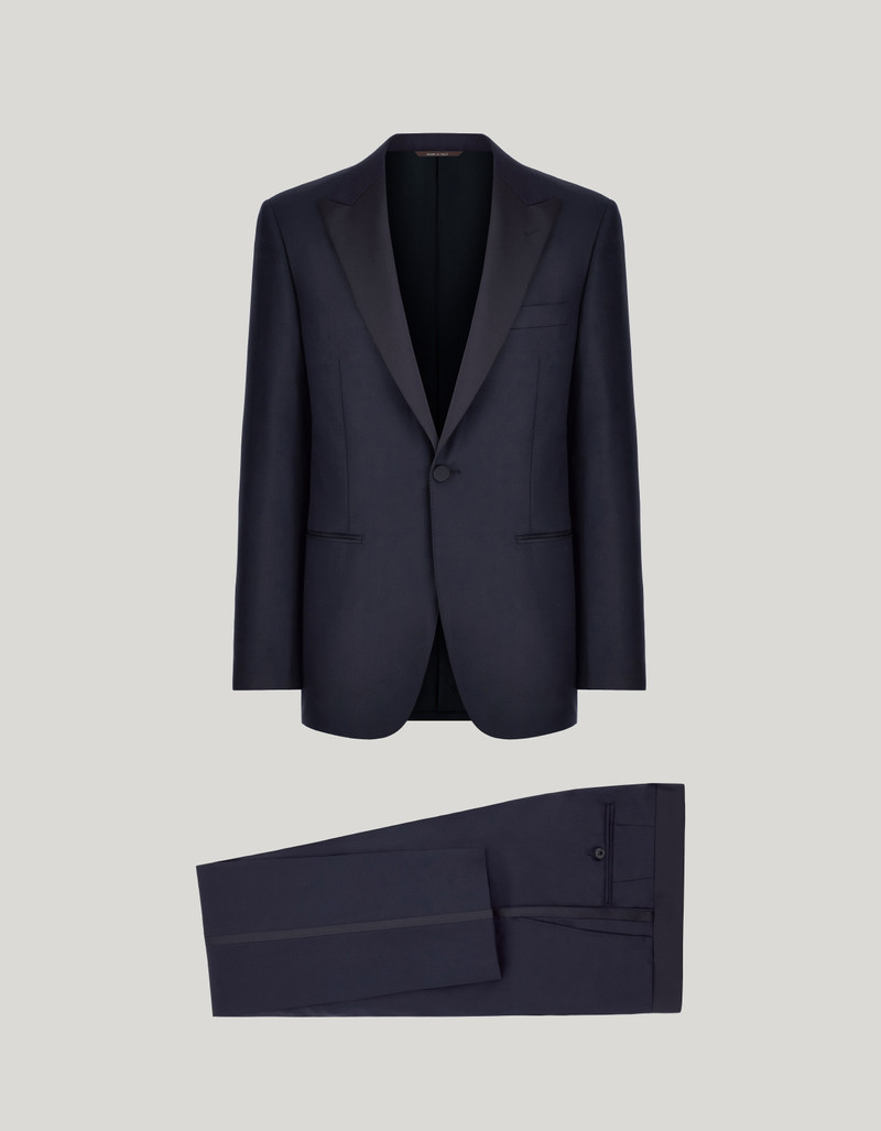 LIGHT BLUE DENIM-EFFECT WOOL REGULAR-FIT SUIT 97