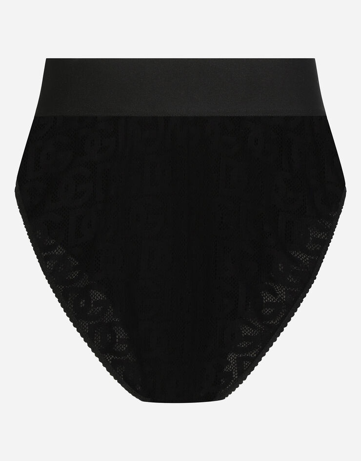 High-waisted tulle jacquard briefs with DG logo - 3