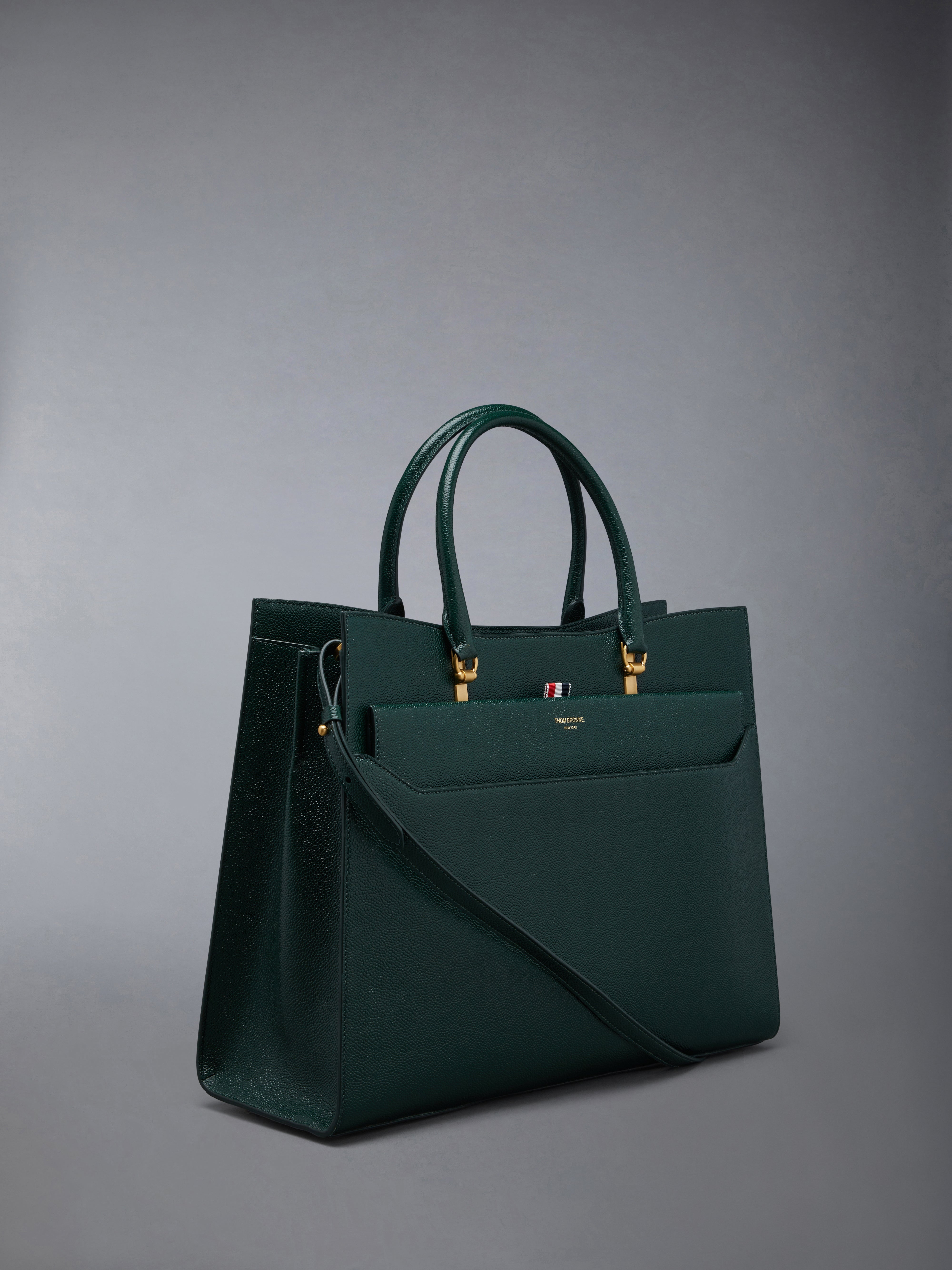 Pebble Grain Leather Large Duet Tote - 2