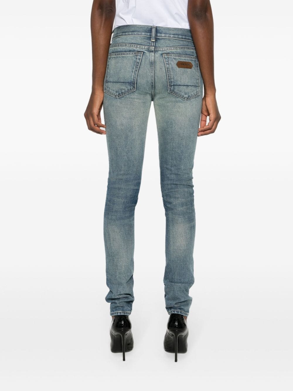 faded skinny jeans - 4