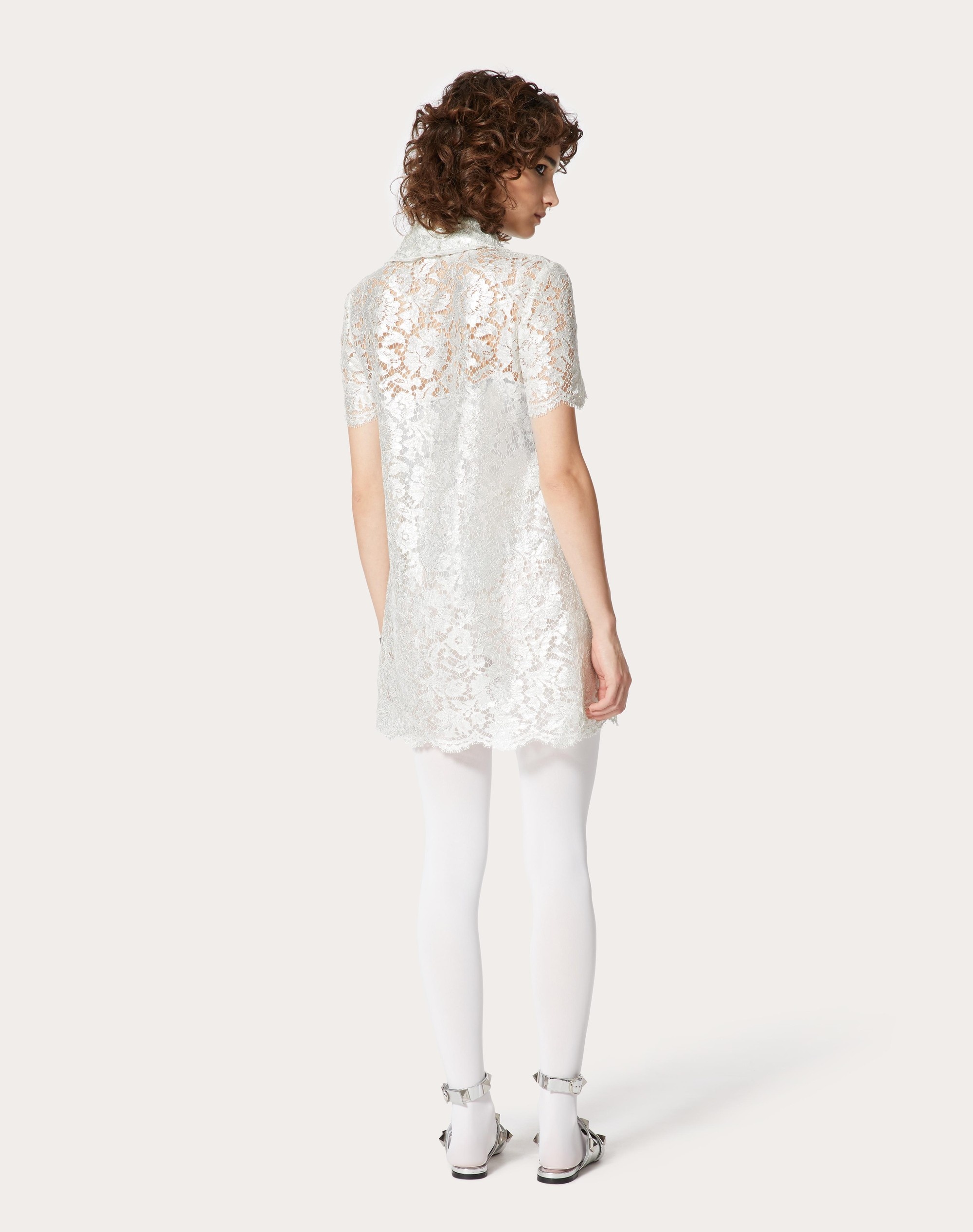 SILVER HEAVY LACE DRESS - 4