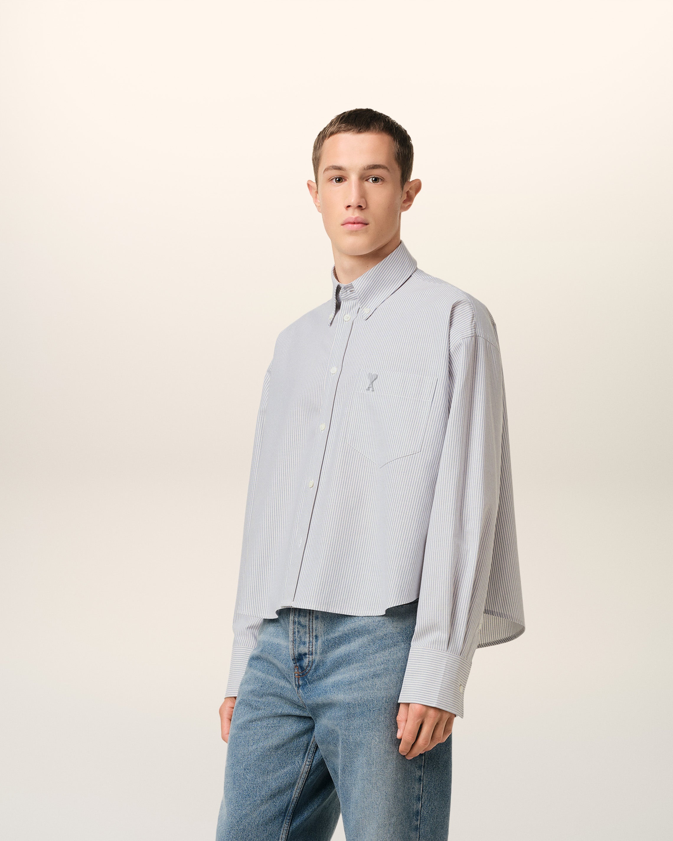 PURPLE COTTON CROPPED OVERSIZED SHIRT - 6