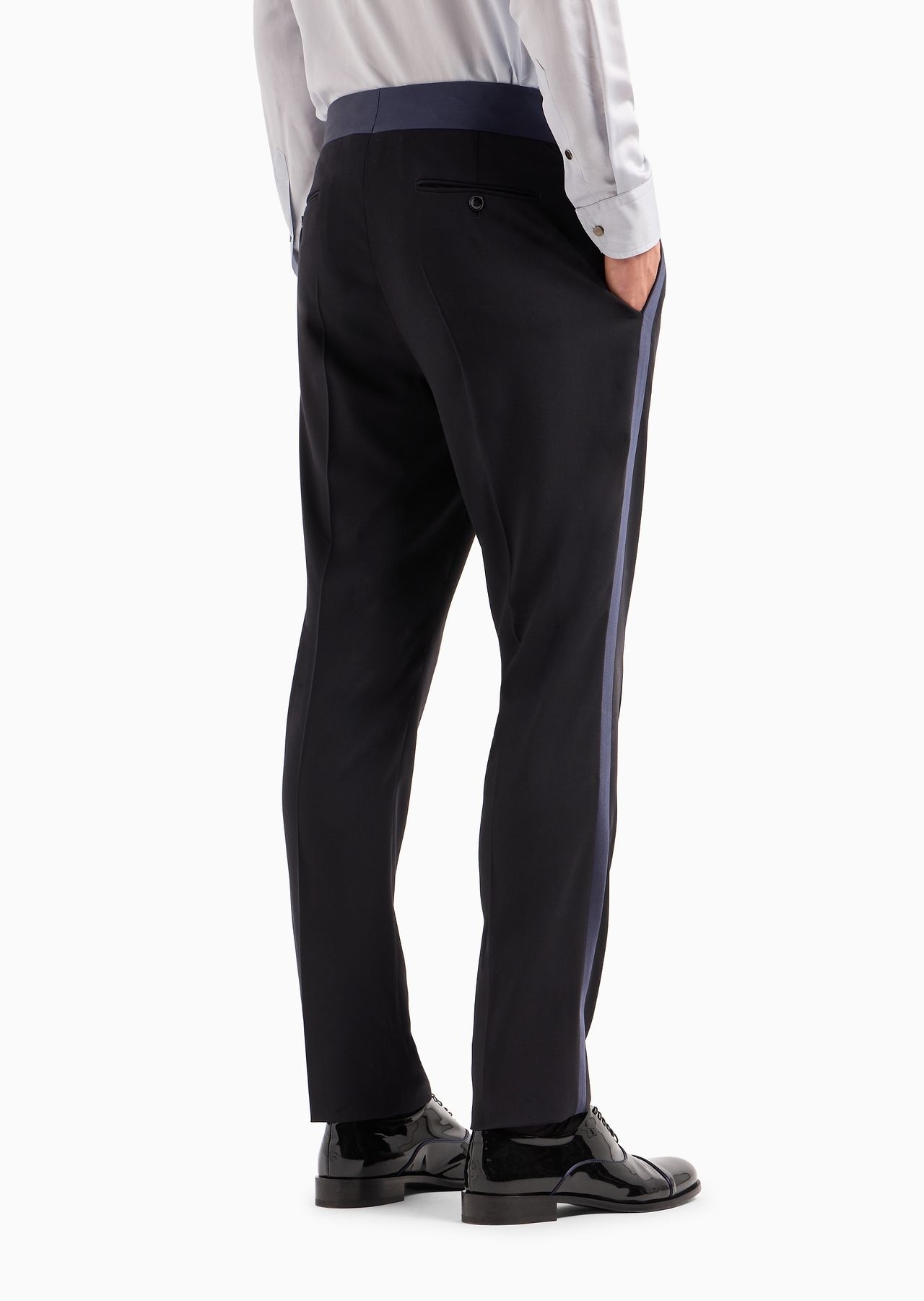 Wool crêpe tuxedo trousers - 3