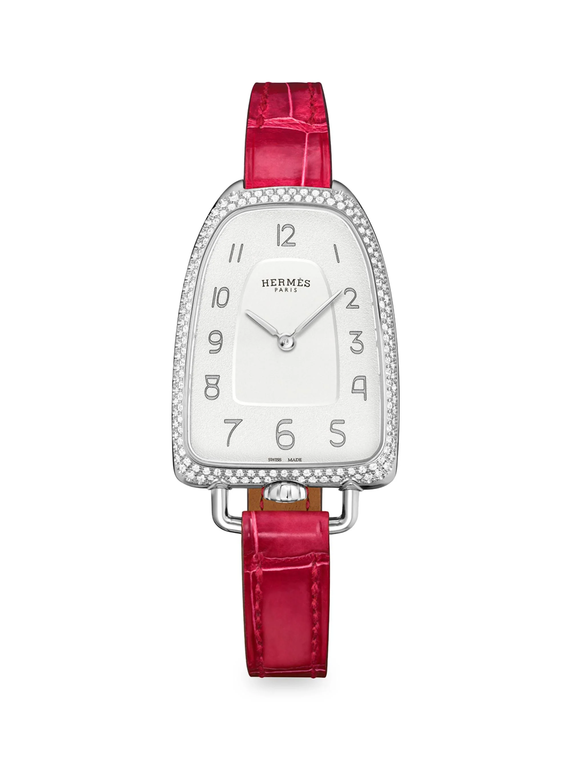Women's Galop 40MM Stainless Steel, Diamond & Alligator Strap Watch - Red - 1