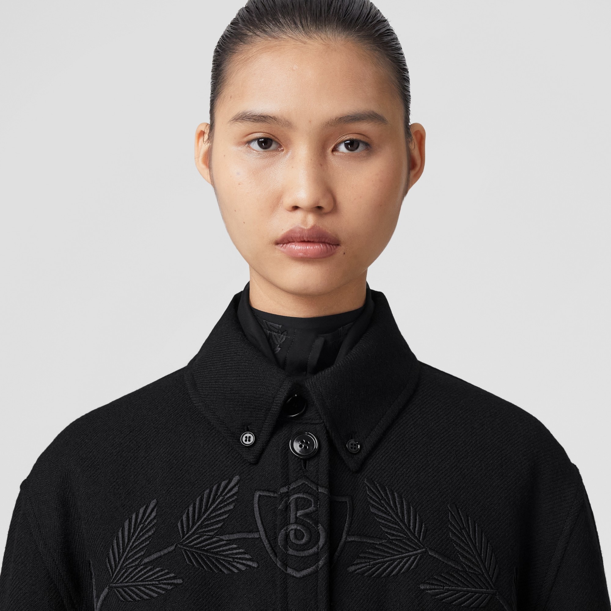 Embroidered Oak Leaf Crest Wool Jacket - 3